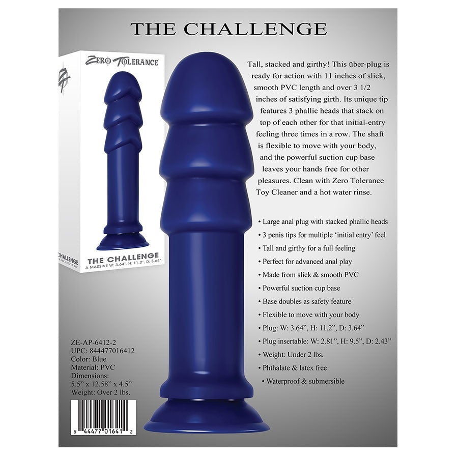 The Challenge 11 Inch Oversized Blue Anal Probe Plug by Zero Tolerance、mySite、bottomscart