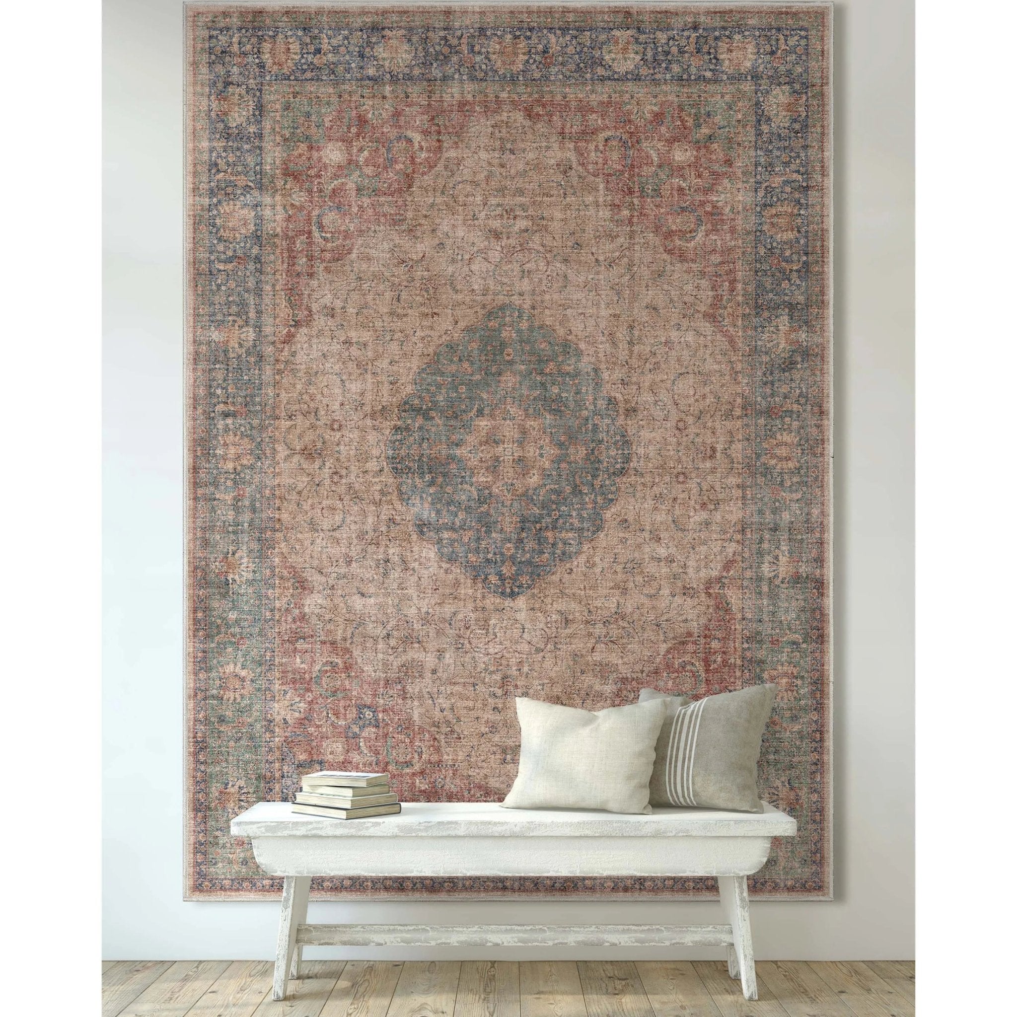 Asha 2-in-1 Odette Vintage Flat-Weave Rug + Rug Pad Included、mySite、gigharbornorthrealestate