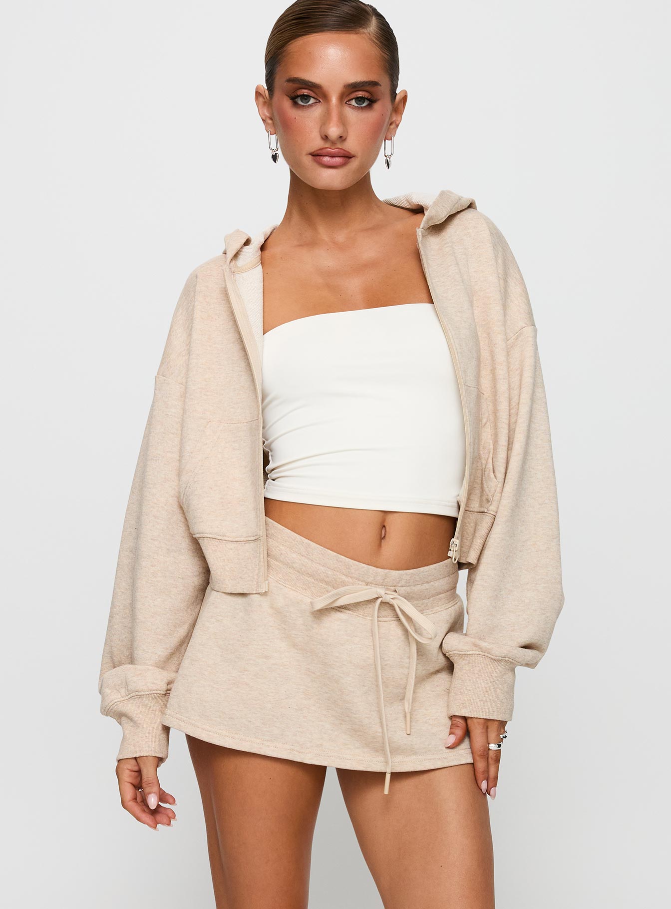 Down Low Fleece Skort Oat Marle、mySite、solidvoid