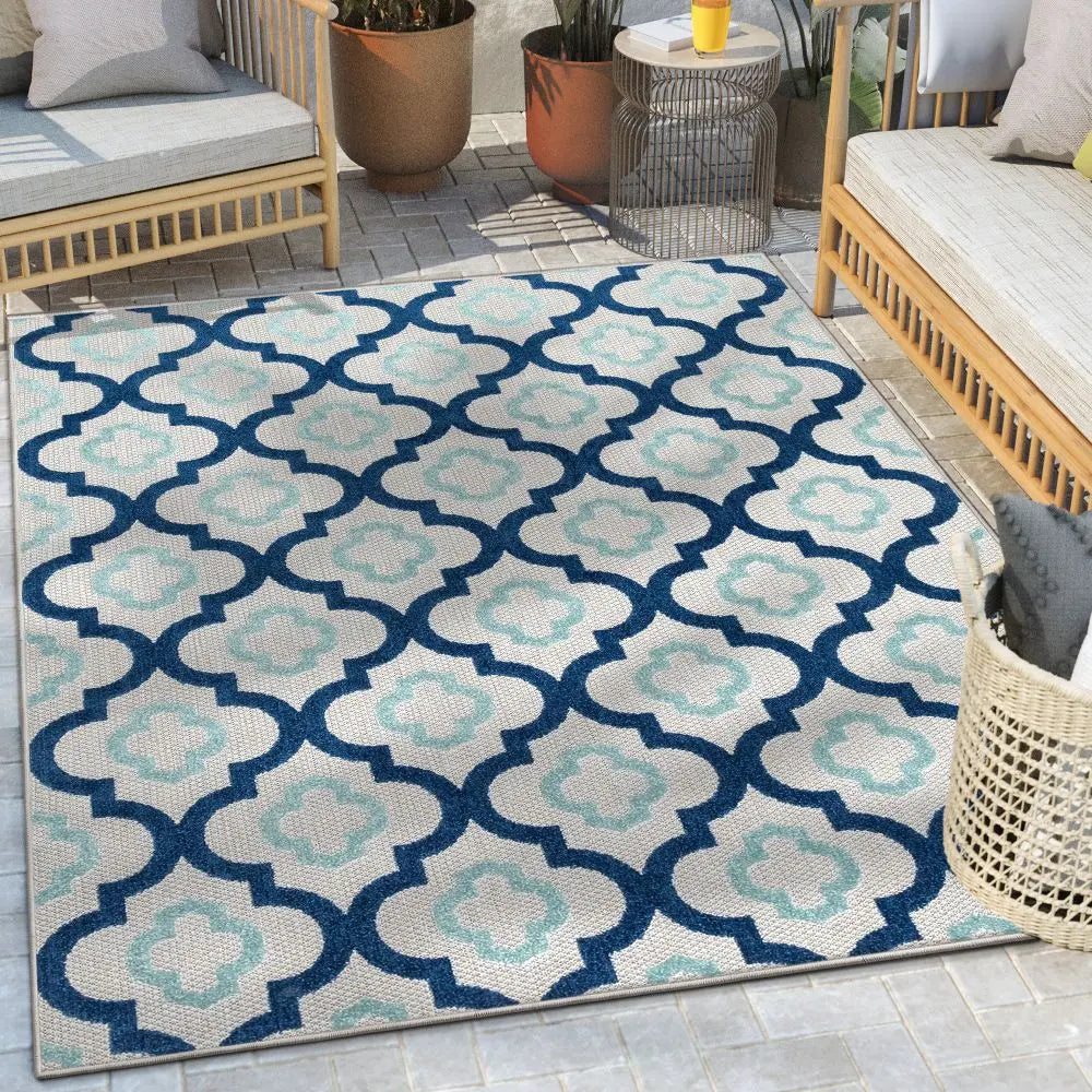 Illuminate Blue Modern Indoor Outdoor Rug、mySite、gigharbornorthrealestate