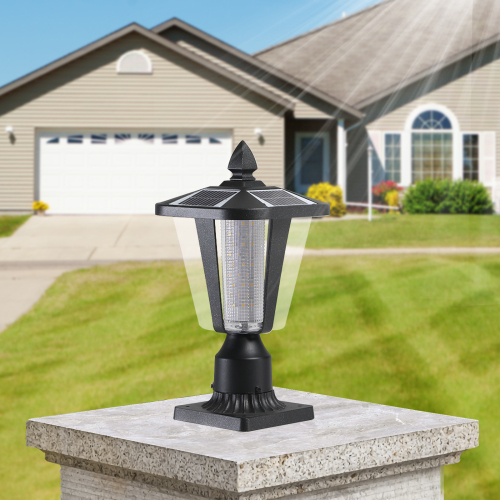 15"(H) Solar Powered Outdoor Lantern, Modern Garden Light with LED for Pathways, Yards, and Driveways (2-Pack)、、eastwooduniform
