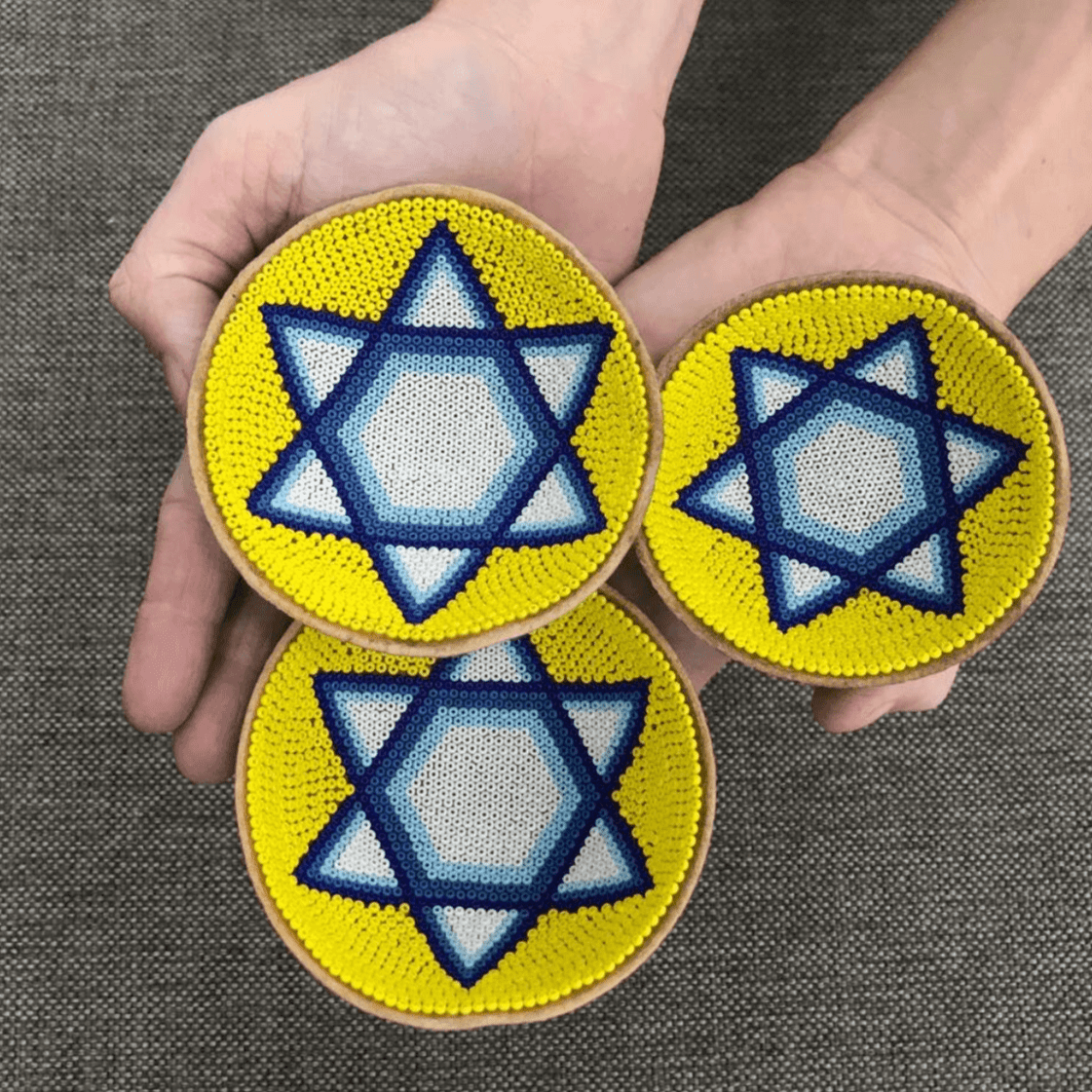 Handmade Star of David Trinket Bowl - Yellow/Blue or Brown/Pink、mySite、topwebapps