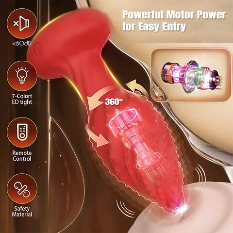 Rotating LED Anal Vibrator Plug