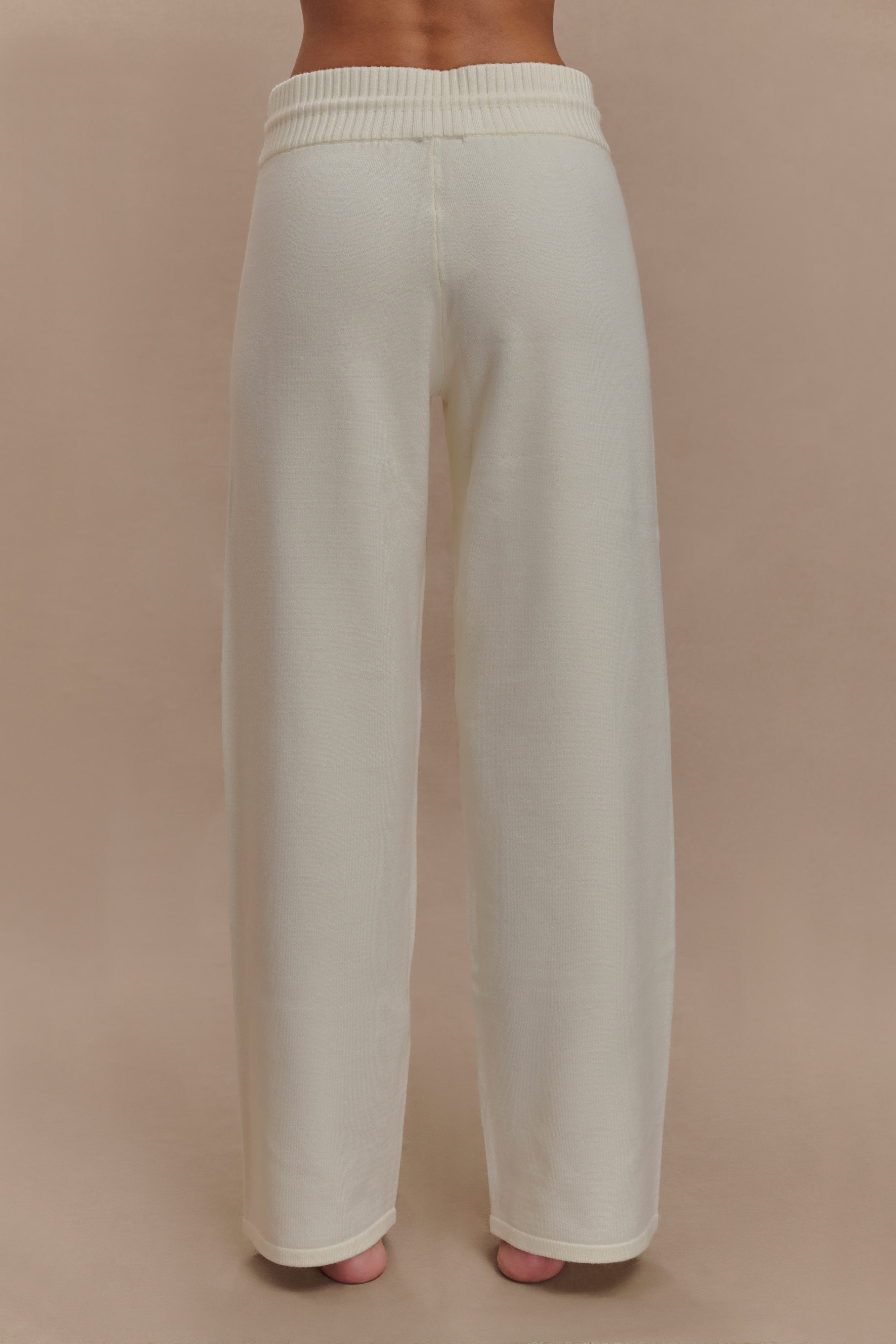 Natalya Knit Wide Leg Pants - Ivory、mySite、solidvoid