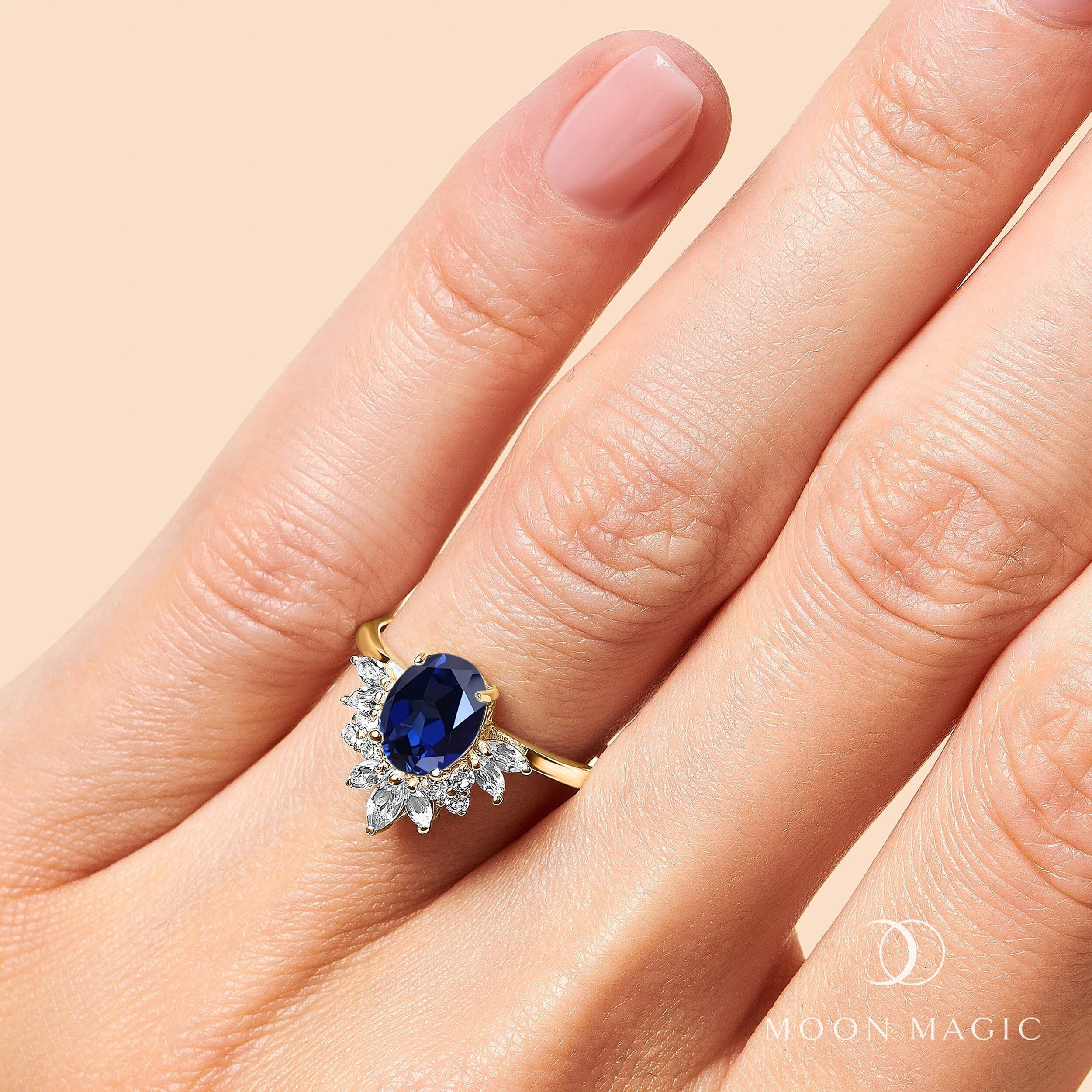Blue Sapphire White Zircon Ring - Manon、mySite、hinf8tx79