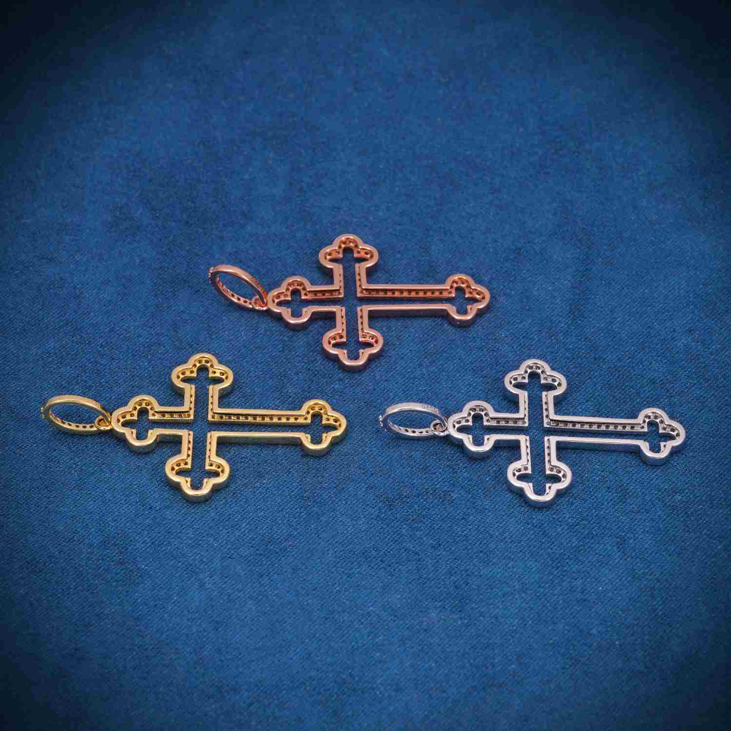 Moissanite Hollow Byzantine Cross 14K Gold、mySite、hinf8tx79