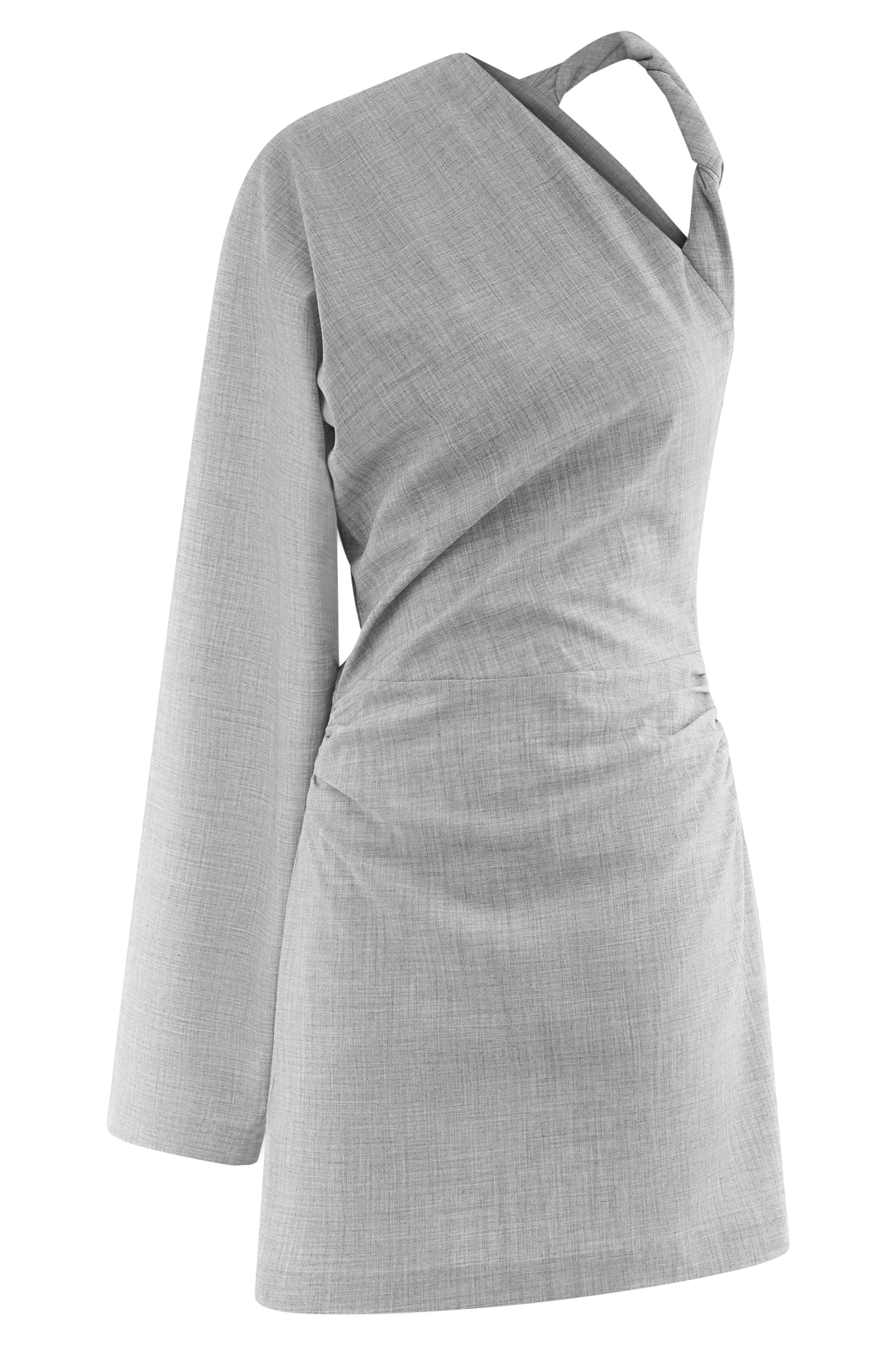 Dorian Twist Shoulder Mini Dress - Charcoal Marle、mySite、solidvoid