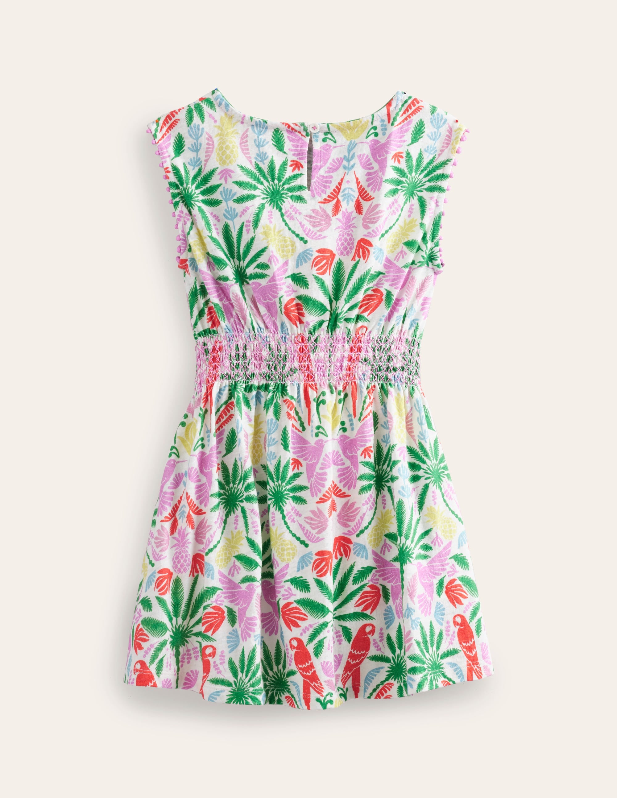  Shirred Waist Jersey Dress-Multi Rainbow Palm、mySite、ashleygrahame