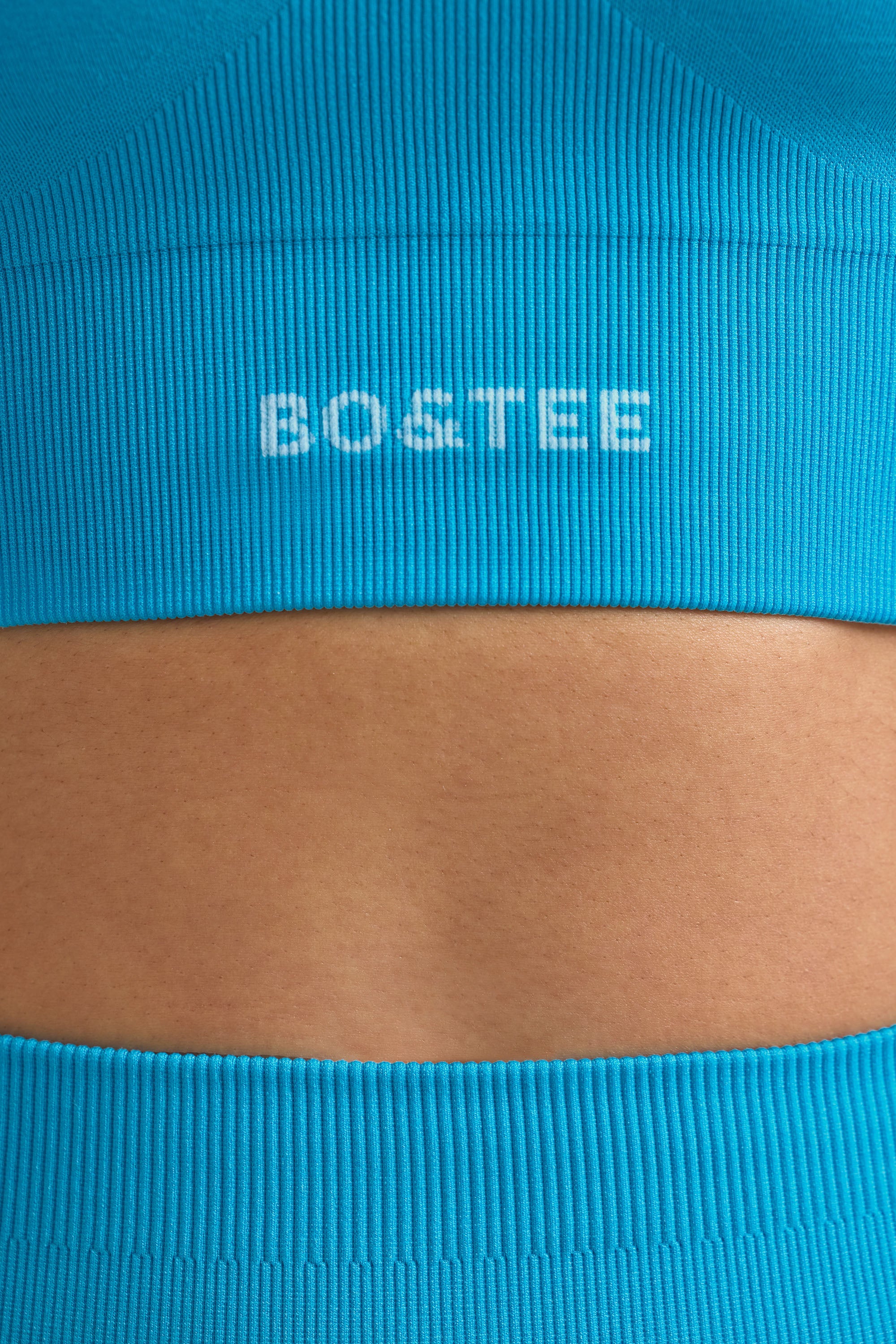 Define Luxe Halterneck Sports Bra in Turquoise Blue、mySite、solidvoid