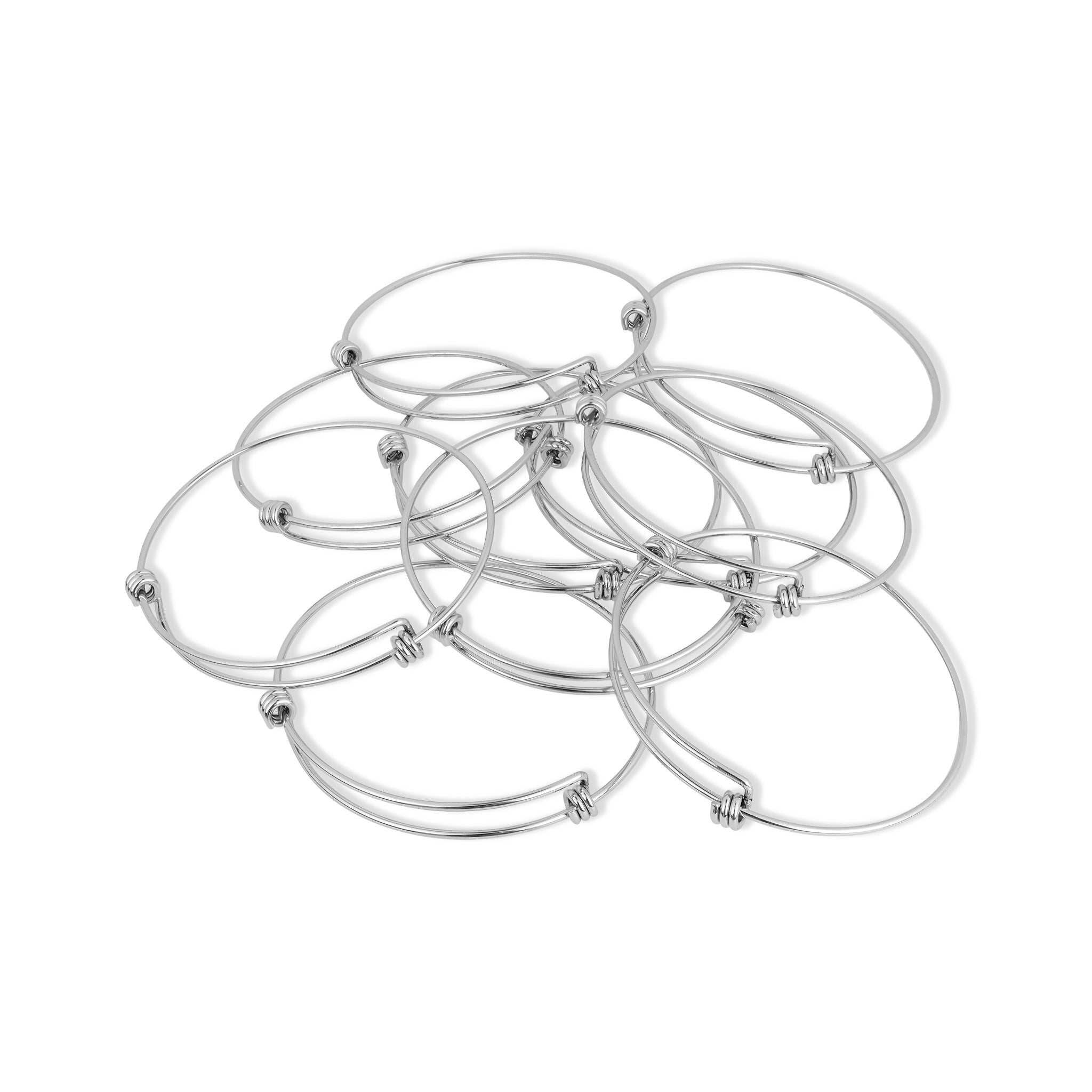 10 Pack - 75mm Stainless Steel Expandable Bangle Bracelet / BRJ9032、mySite、dreamappss