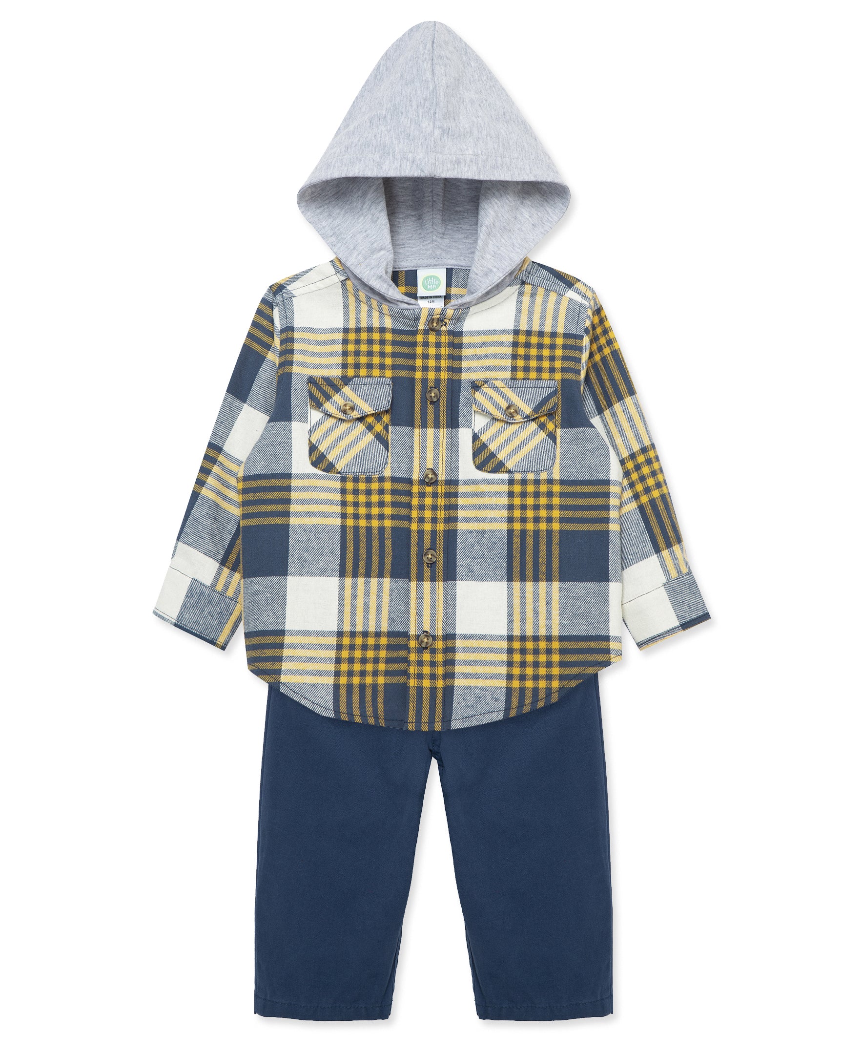  Navy Plaid Woven Pant Set (2T-4T)、mySite、layawaytickets