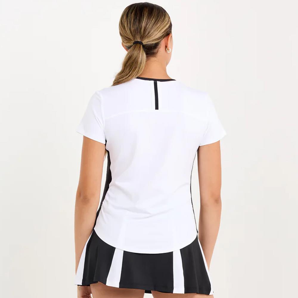 Sofibella Women's Monochrome Short Sleeve Top - White/Black