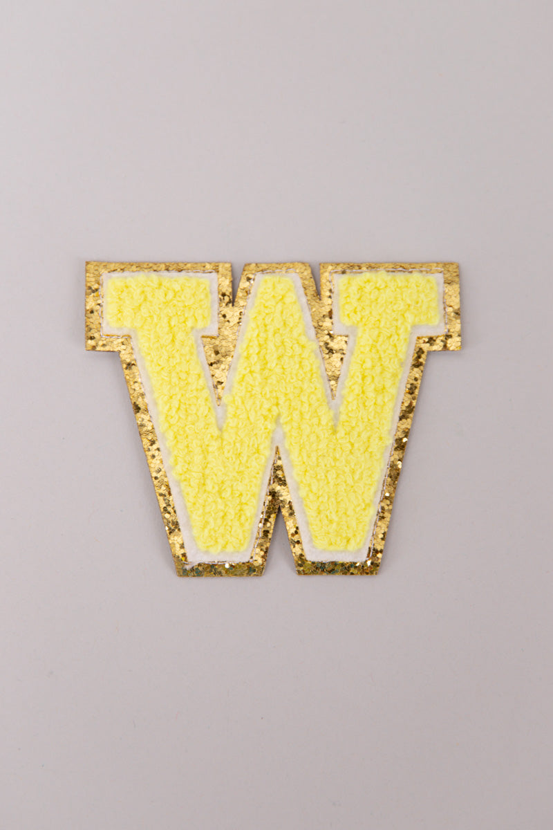 Chenille Adhesive Letter Patches- Yellow 5.5cm、mySite、hinf8tx79