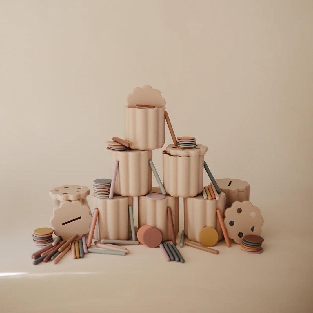  Mushie Coin & Tube Sorting Set - Cream Multi、mySite、merchandisen