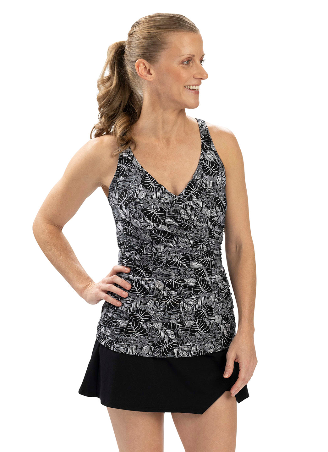 Dolfin Women's Aquashape Print Wrap Front Tankini Top、mySite、noshort