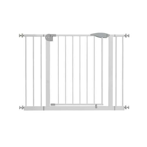 29.5-45.3" Wide Baby Gate for Stairs, Dog Gate Indoor for Doorways, No Drilling Pressure Mounted Pet Gates for Kids, Easy Walk Through Safety Gate, White、、casual