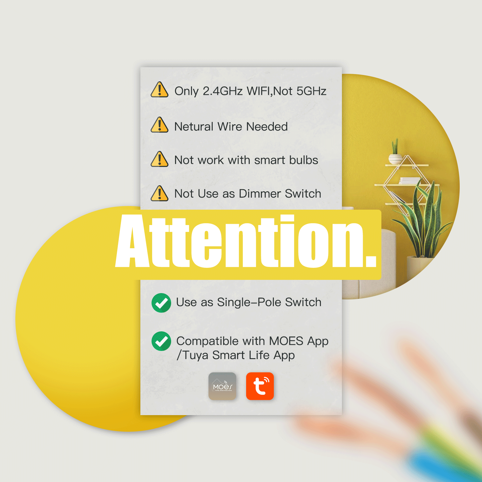 WiFi 1/2/3/4 Gang Smart Light Switch, Alexa Google APP Remote Light Switching、mySite、fannypackpong