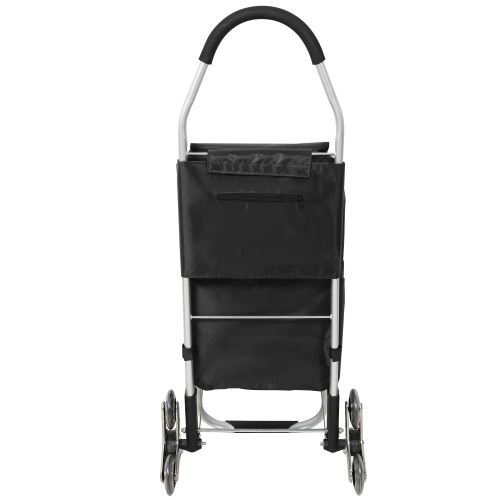 Shopping Stair Trolley with Wheels,Trolley Black Foldable Shopping Cart,Removable Shopping Oxford Waterproof Bag,Stainless Steel Triangular Wheels, Black、、eastwooduniform