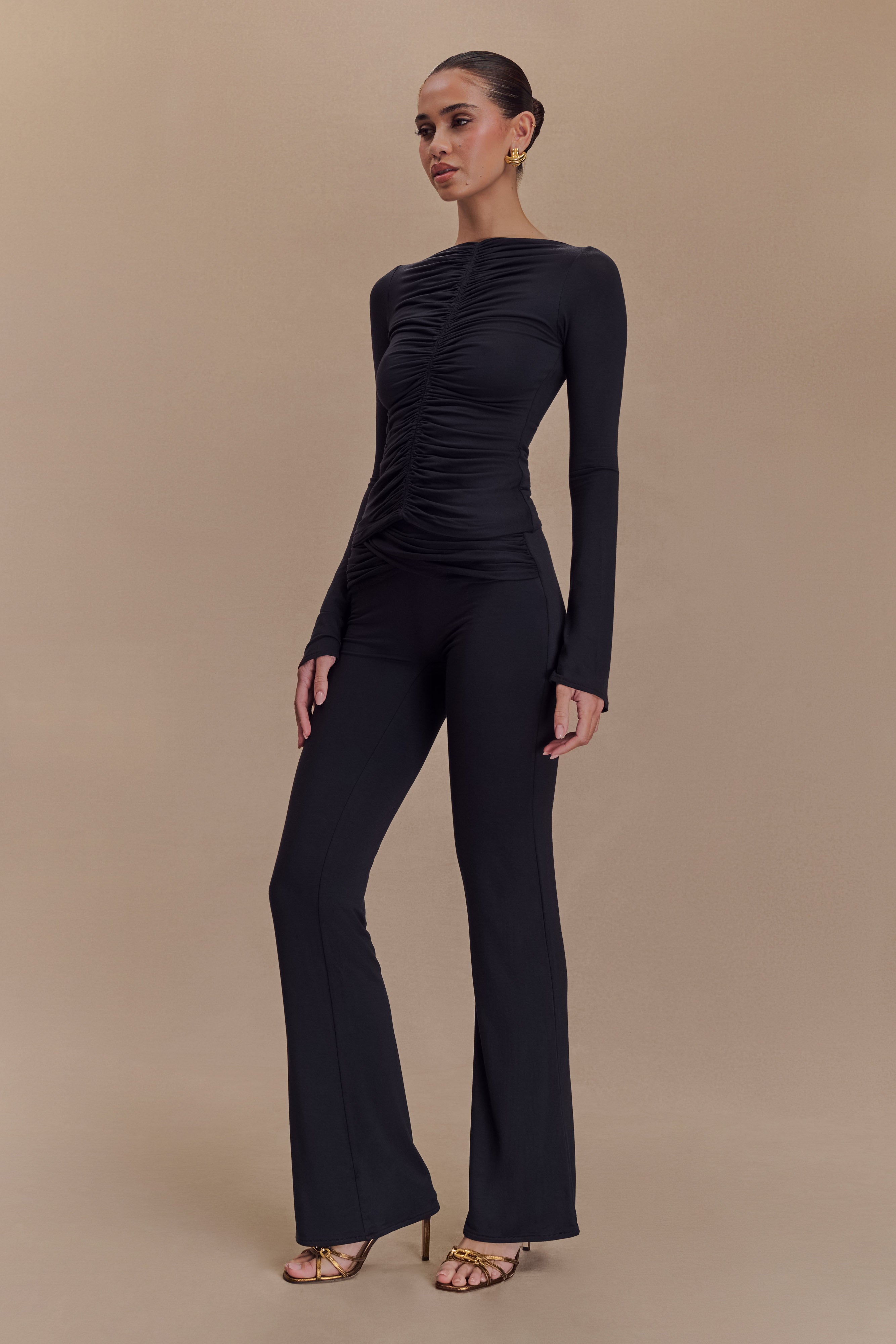 Preston Modal Long Sleeve Top - Black、mySite、solidvoid