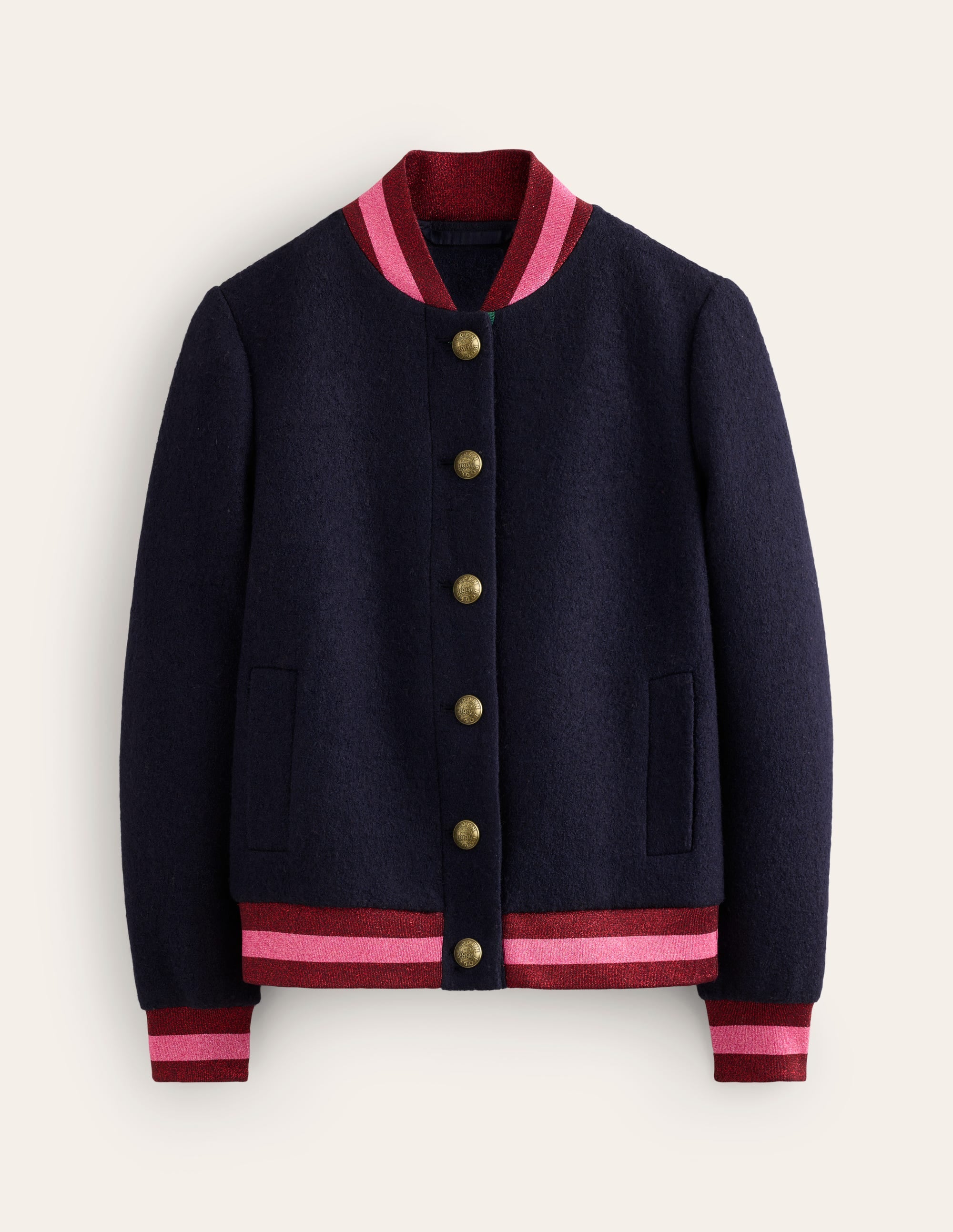  Boiled Wool Bomber-Navy、mySite、ashleygrahame