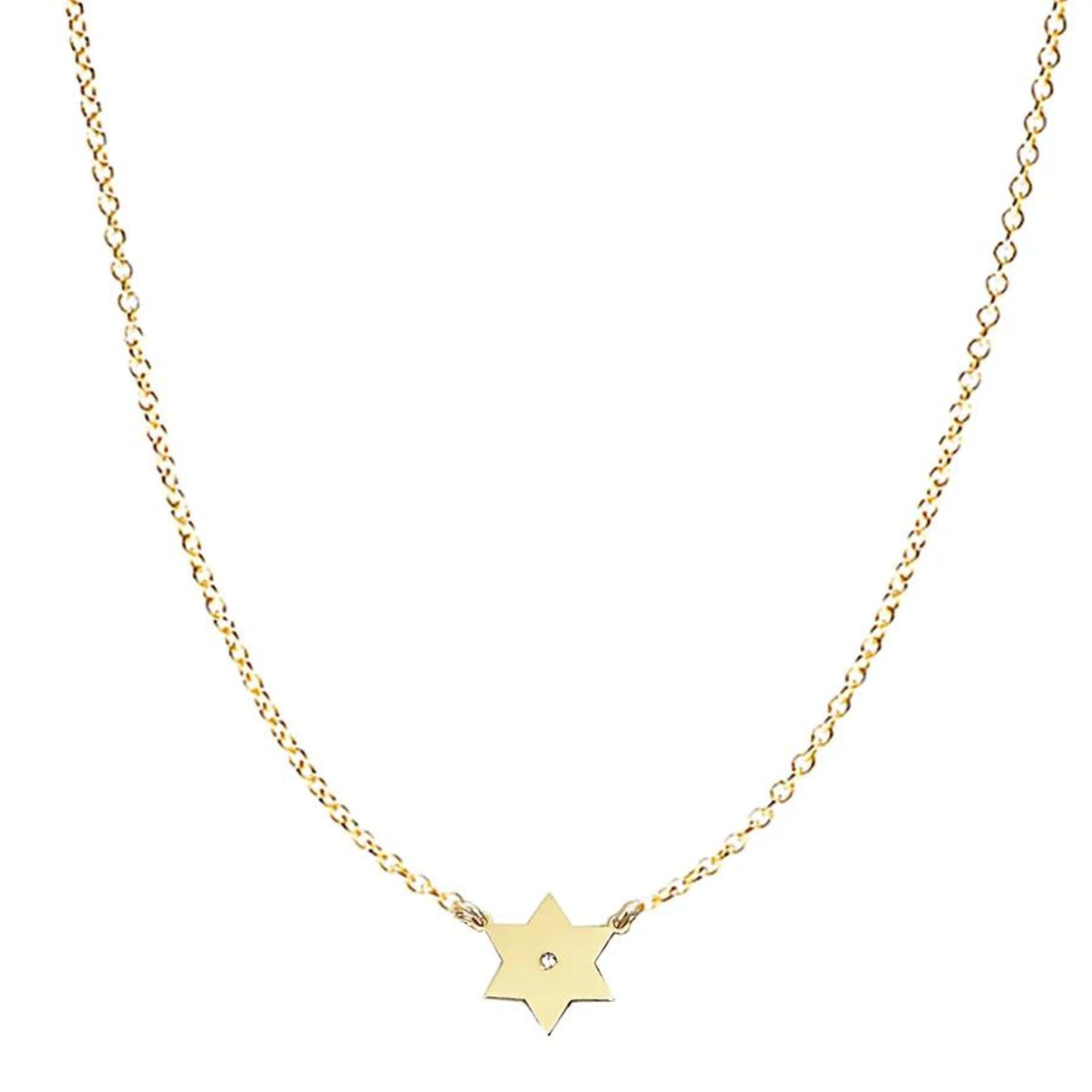 Golda Star of David Diamond Necklace - (Sterling Silver, Gold-Plated or Two-Tone)、mySite、topwebapps