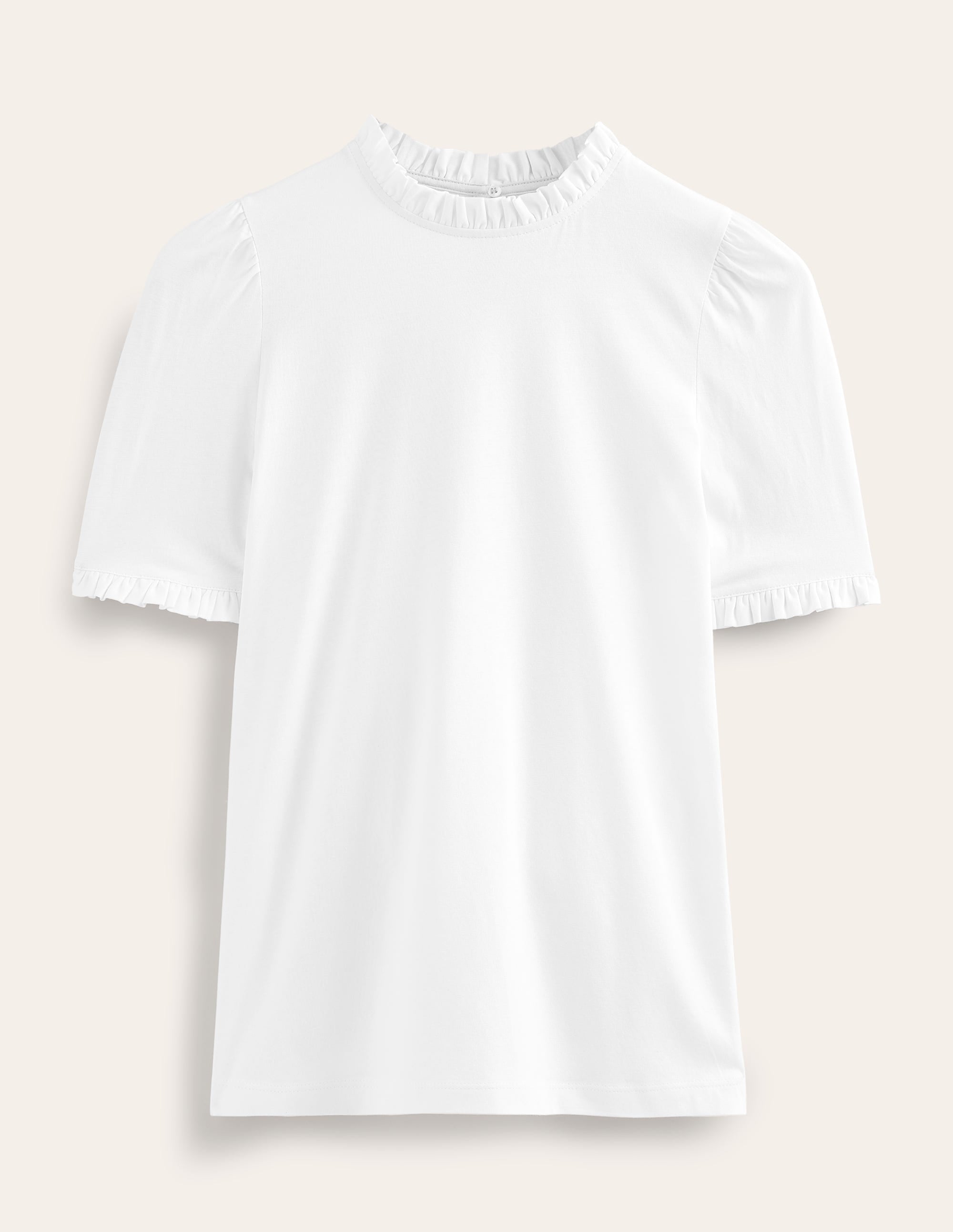  Supersoft Frill Detail T-shirt-White、mySite、ashleygrahame