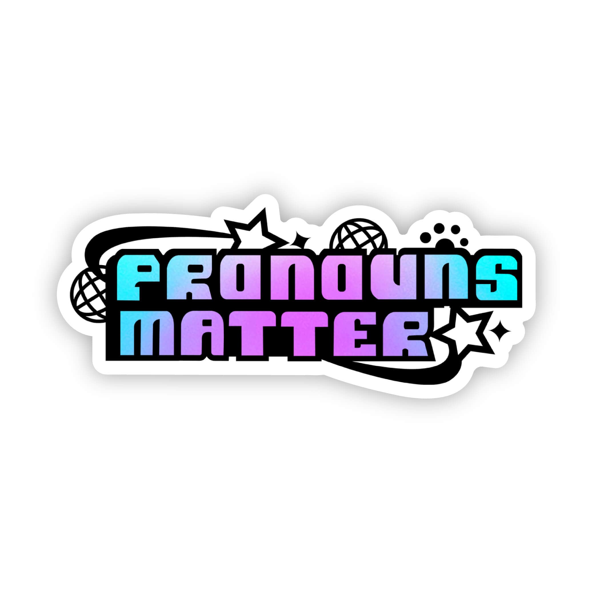  Pronouns Matter Colorful Y2K LGBTQ Pride Sticker、mySite、ghnorth