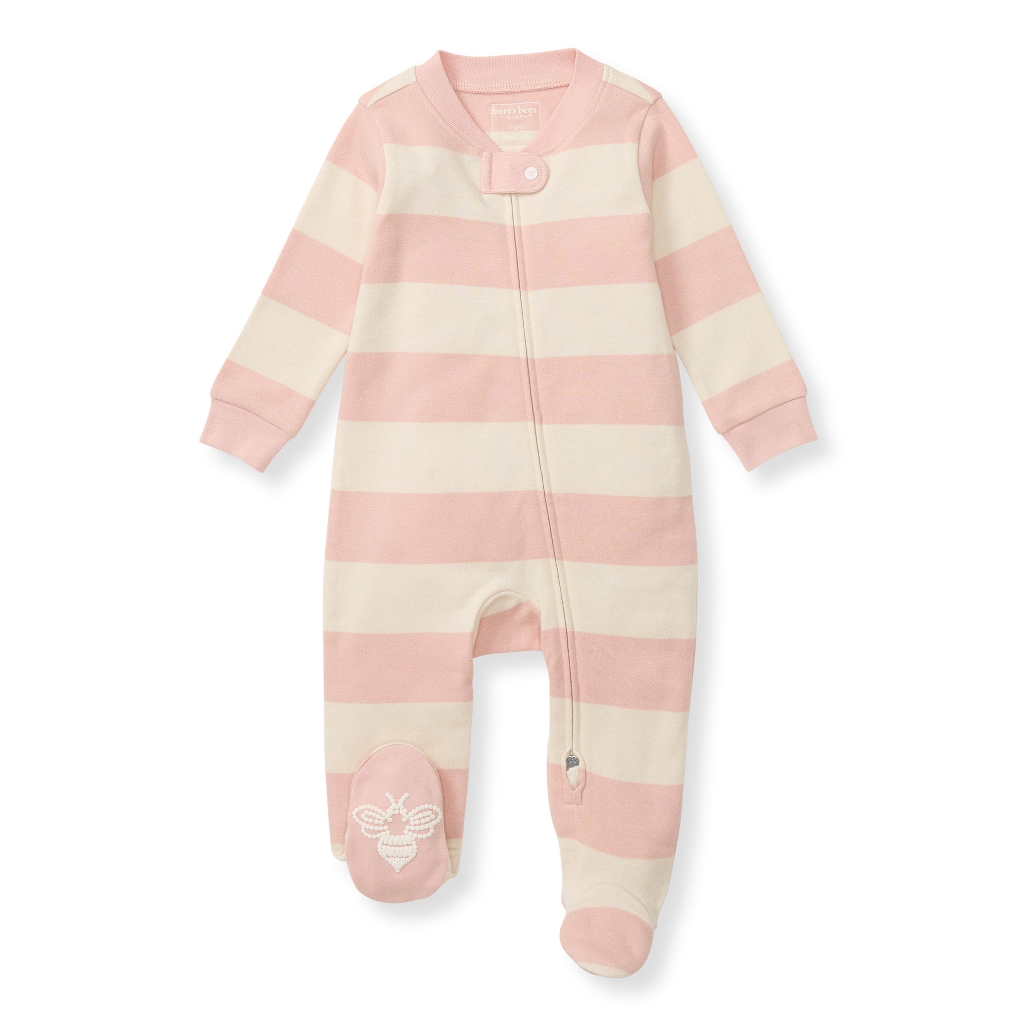 Rugby Stripe Organic Cotton Sleep & Play - Pink Sand、mySite、g9winljtr