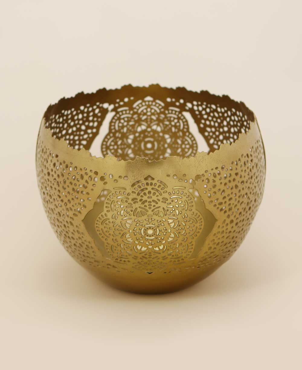 Fairtrade Mandala Design Decorative Bowl Votive Candle Lantern、mySite、topwebapps