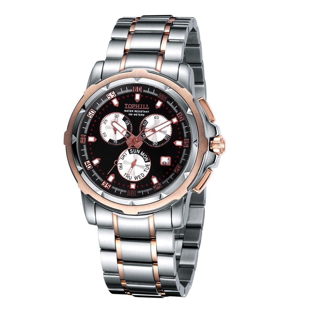 Luxury Men's Chronograph Watch-Stainless Steel, 10ATM Waterproof、mySite、g9winljtr