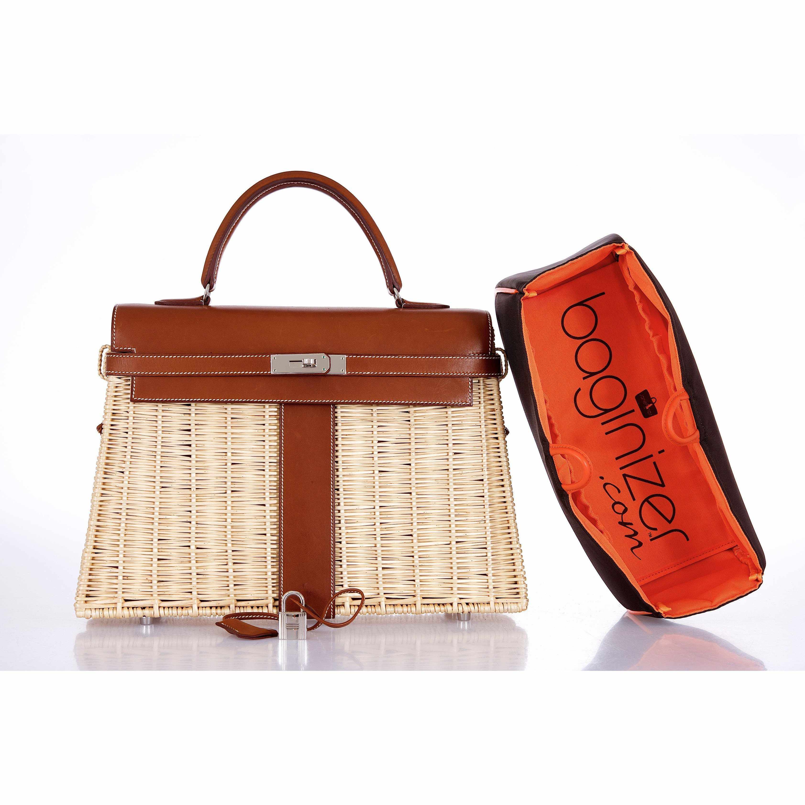 Hermès Kelly 35 Picnic, Wicker & Barenia leather Palladium Hardware、mySite、garminoutage.com