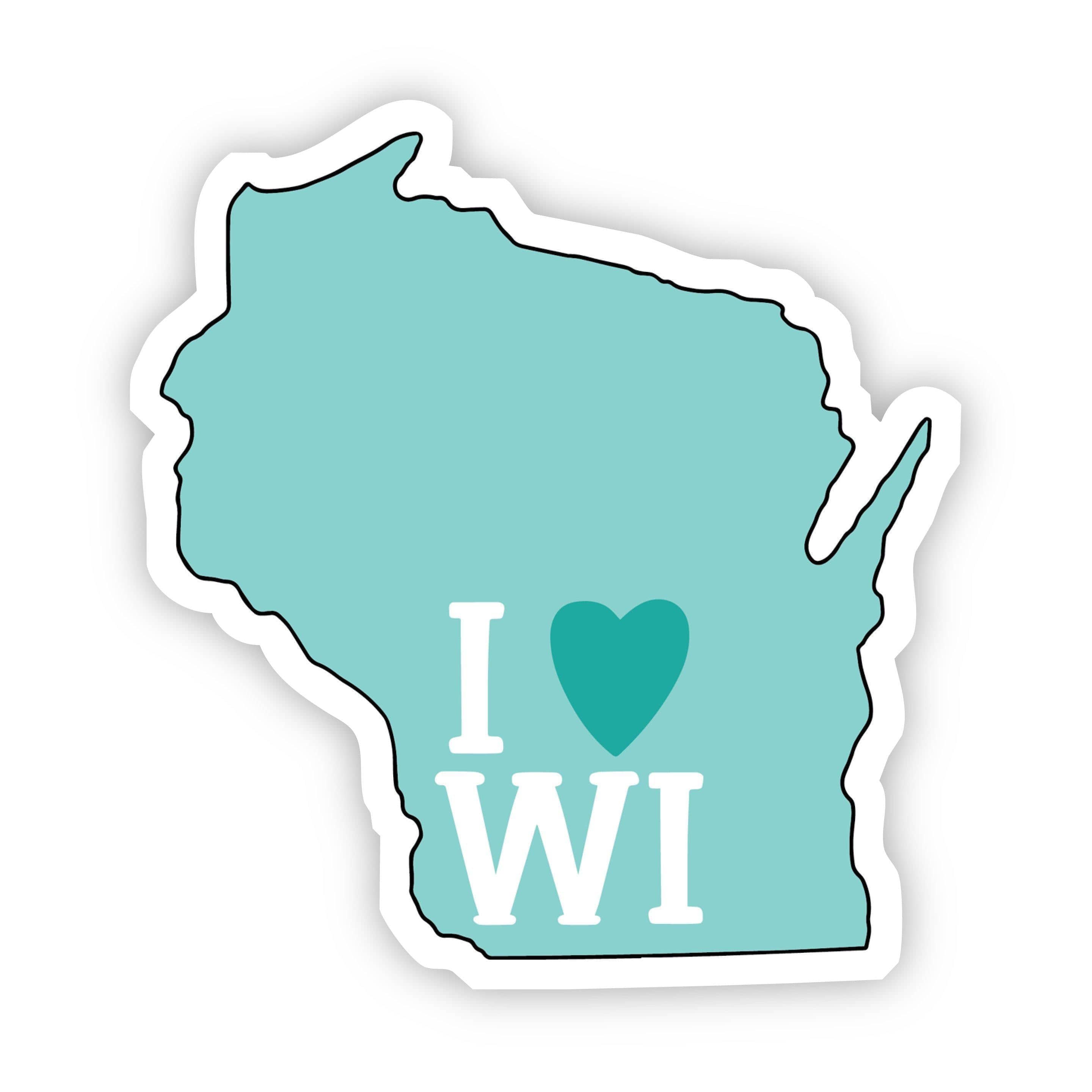 I Love Wisconsin Teal Sticker、mySite、elrpsem3k