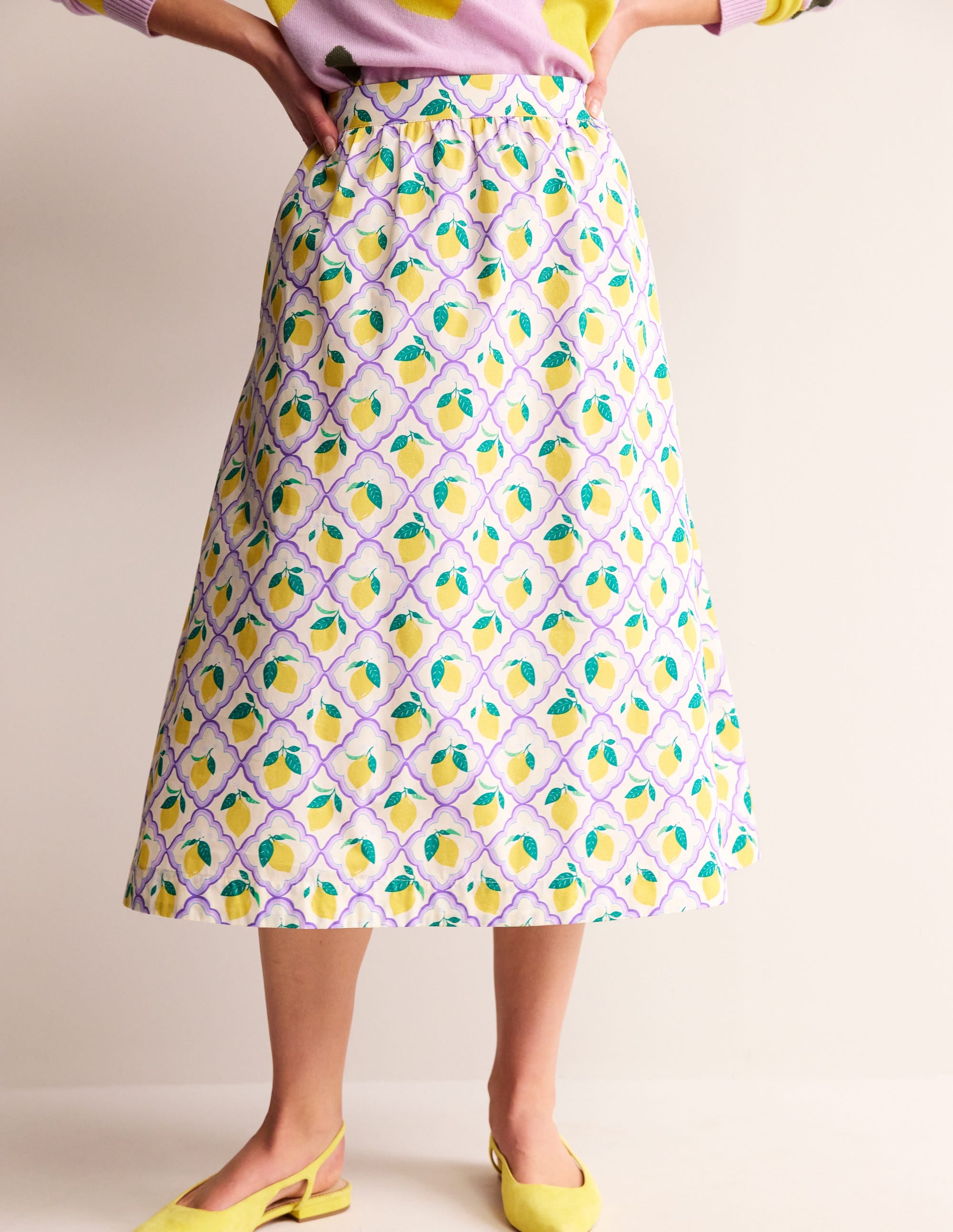  Hattie Poplin Midi Skirt-Lavender, Lemon Grove、mySite、ashleygrahame