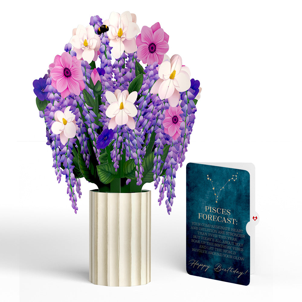 Wisteria Birthday Bouquet and Pisces Zodiac Sentiment Set、mySite、solidvoid