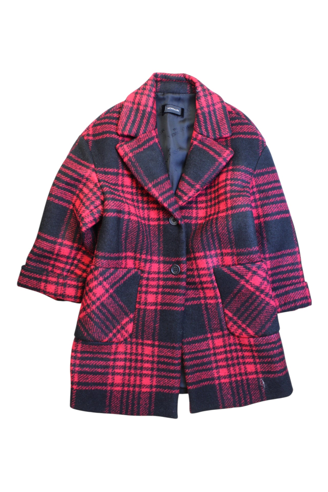 Monnalisa Checkered Coat 8Y、mySite、g9winljtr
