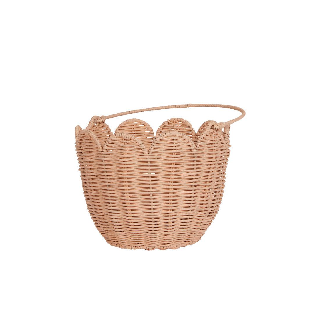  Olli Ella Rattan Tulip Carry Basket - Seashell Pink、mySite、merchandisen