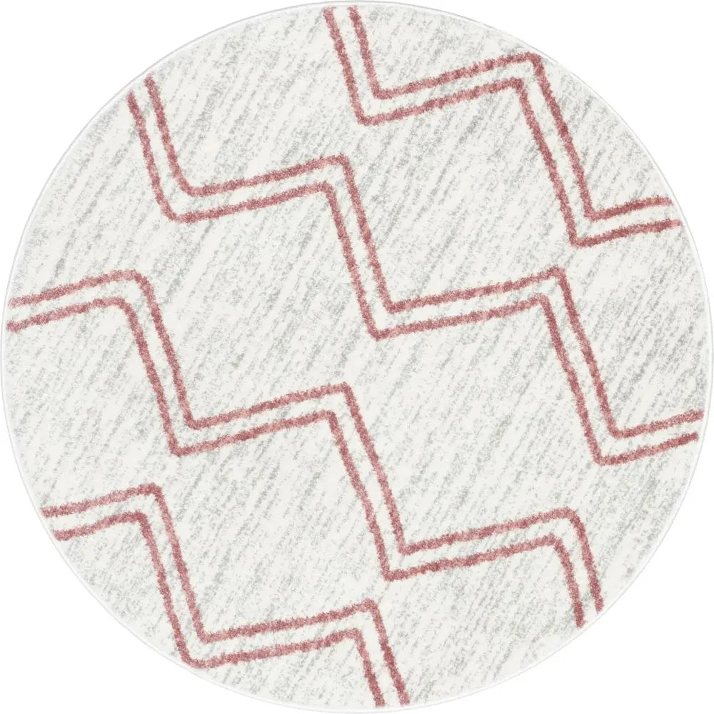 Reeve Modern Chevron Zig-Zag Pink Ivory Kids Rug、mySite、gigharbornorthrealestate