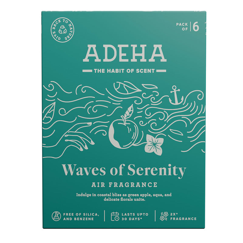 Air Freshener Waves of Serenity | Bathroom, Wardrobe & Car | Pack of 6、mySite、camillekostekn