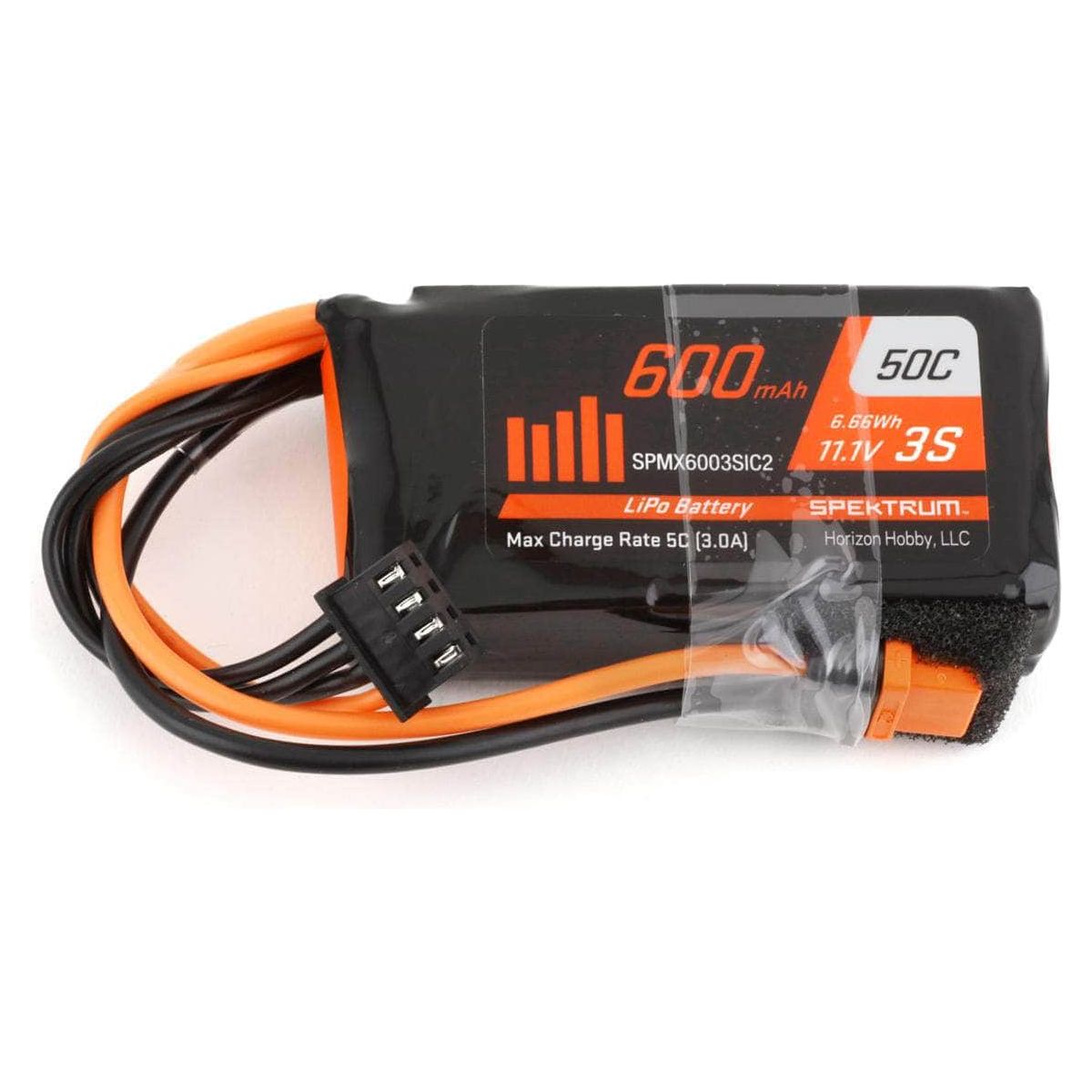  SPMX6003SIC2, Spektrum RC 3S 50C LiPo Battery w/IC2 Connector (11.1V/600mAh)、mySite、merchandisen