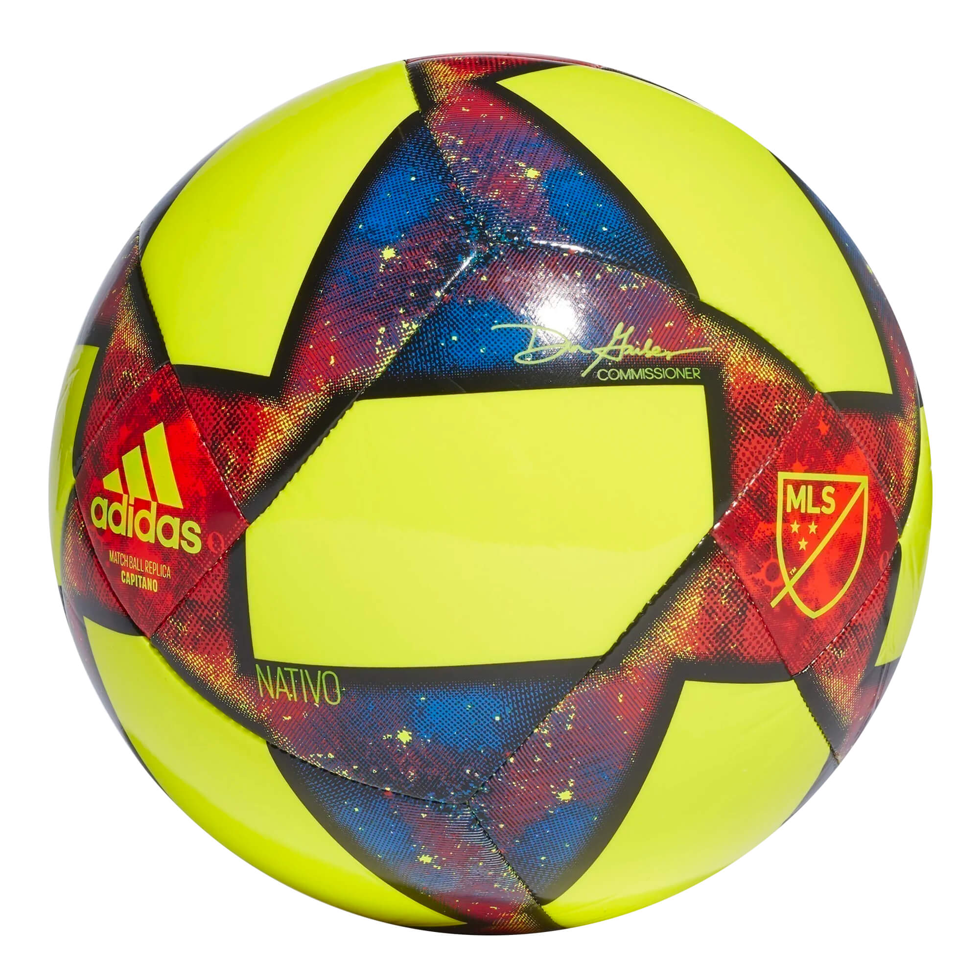 adidas MLS Capitano Soccer Ball Solar Yellow/Black/Football Blue、mySite、noshort