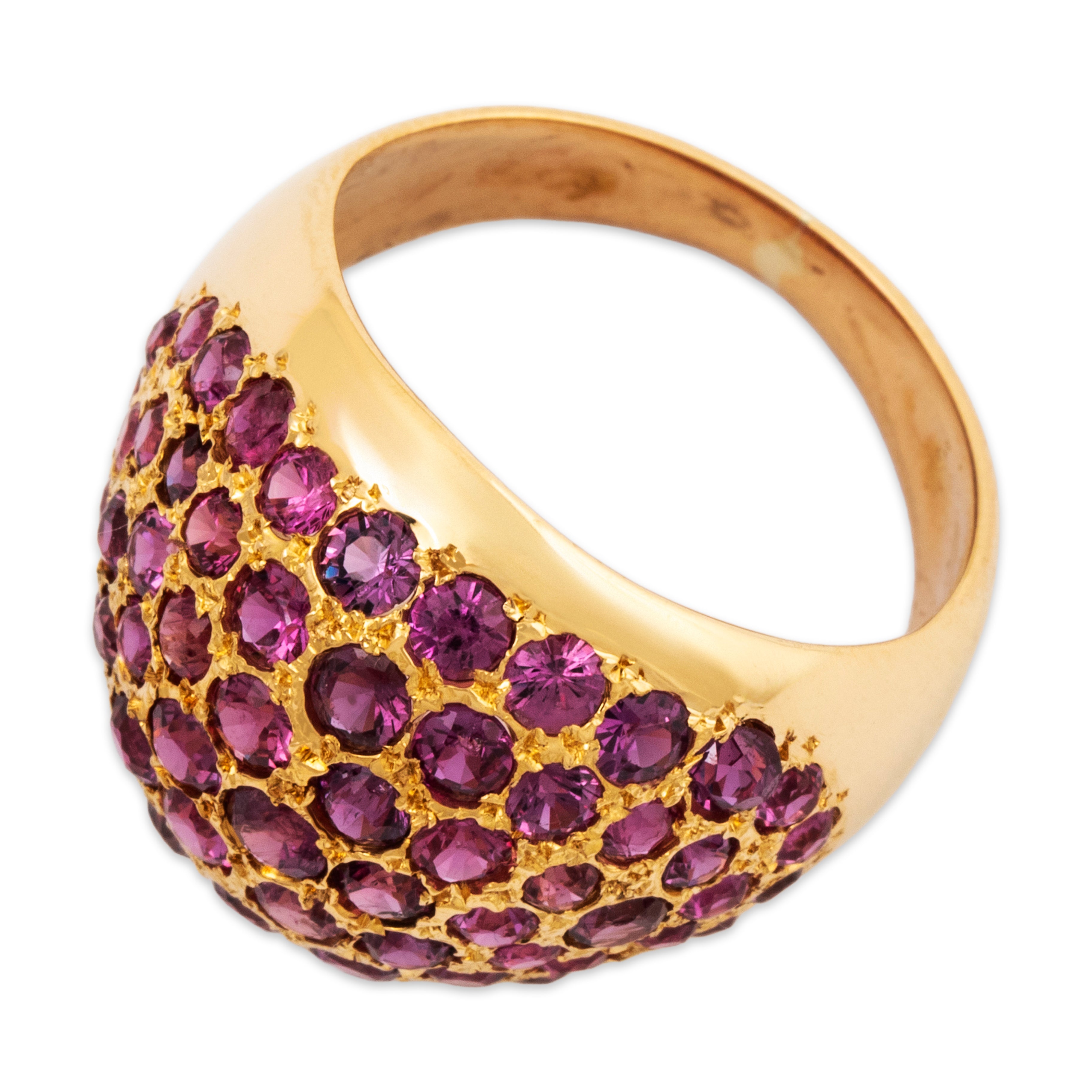 Vintage 18k Yellow Gold 3.95cttw Ruby Bombe Cocktail Ring 5.75、mySite、hinf8tx79