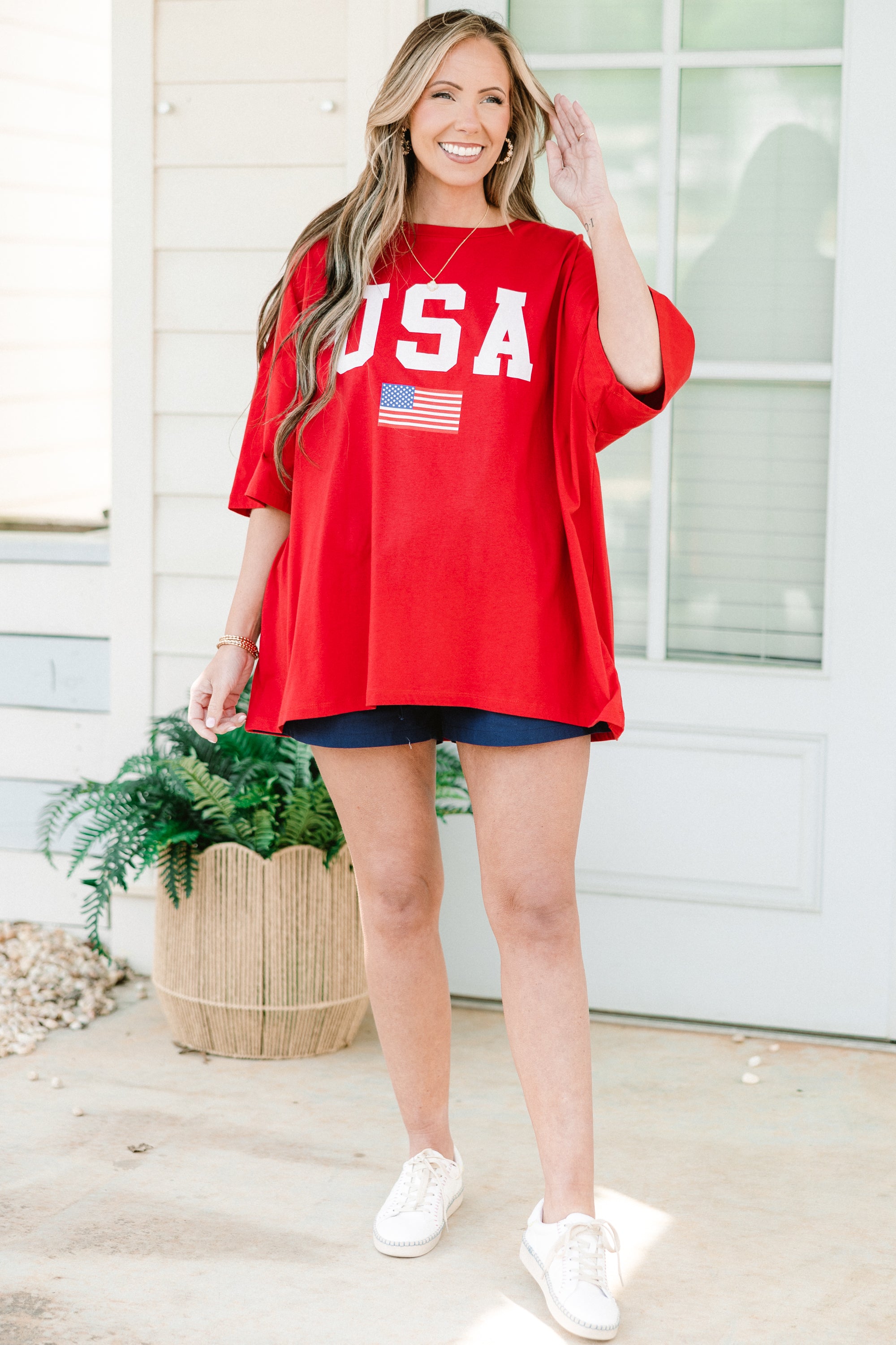  True American Spirit Boyfriend Tee, Red、mySite、justintrudeaud