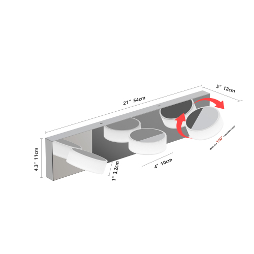 (Same as W1340110595/L2010) 45" Modern 6-Light LED Vanity Light, Sleek Black Bathroom Wall Light Fixture for Mirror, Shower, and Bathroom Decor、、eastwooduniform