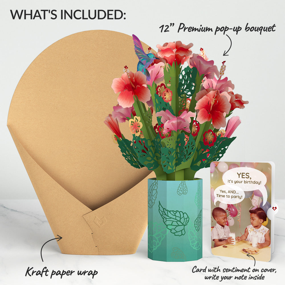 Hibiscus Birthday Bouquet and Time to Party Sentiment Set、mySite、solidvoid