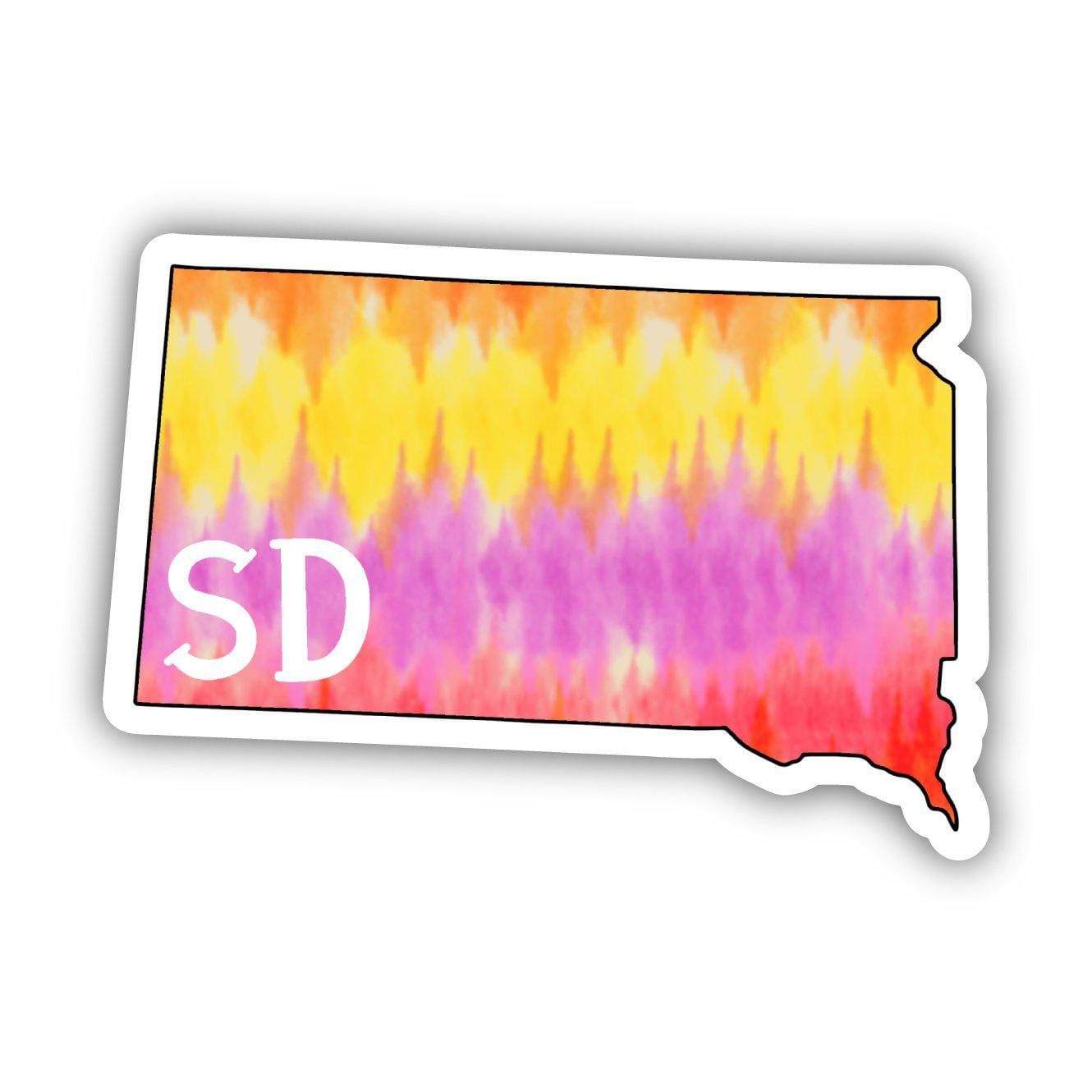  South Dakota Tie Dye Stripes Sticker、mySite、elrpsem3k