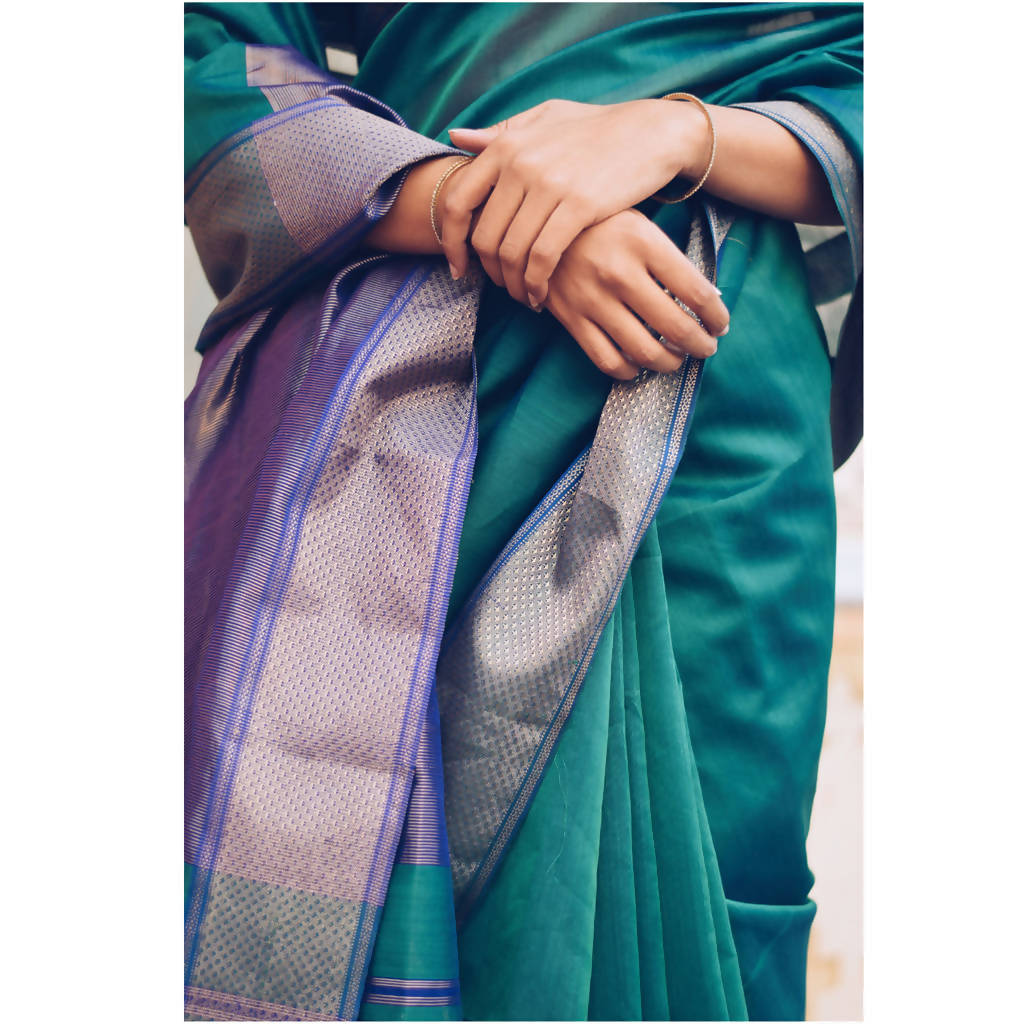 Maheshwari Cotton Silk Saree | Green、mySite、camillekostekn