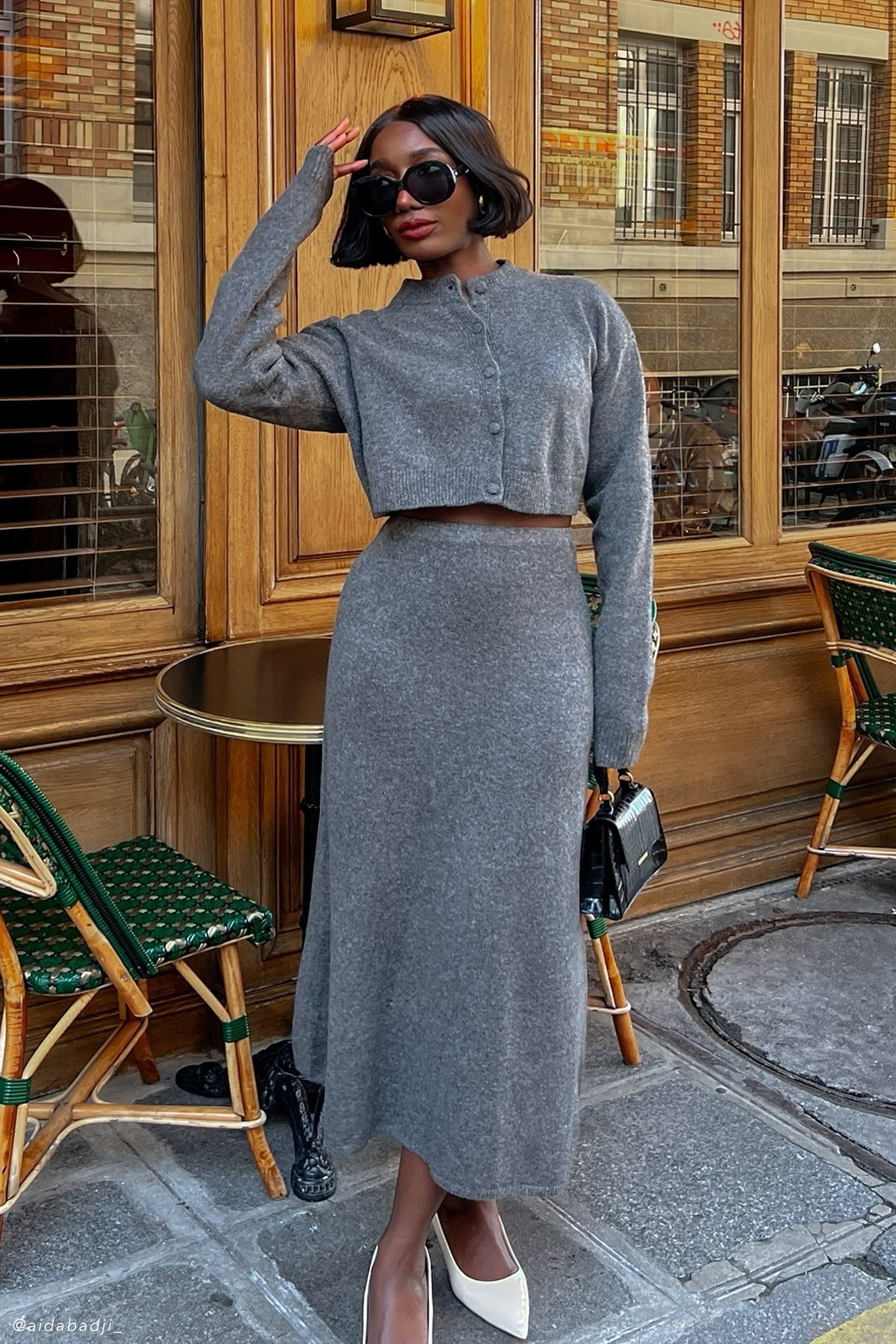 Vivica Knit Maxi Skirt - Charcoal Marle、mySite、solidvoid