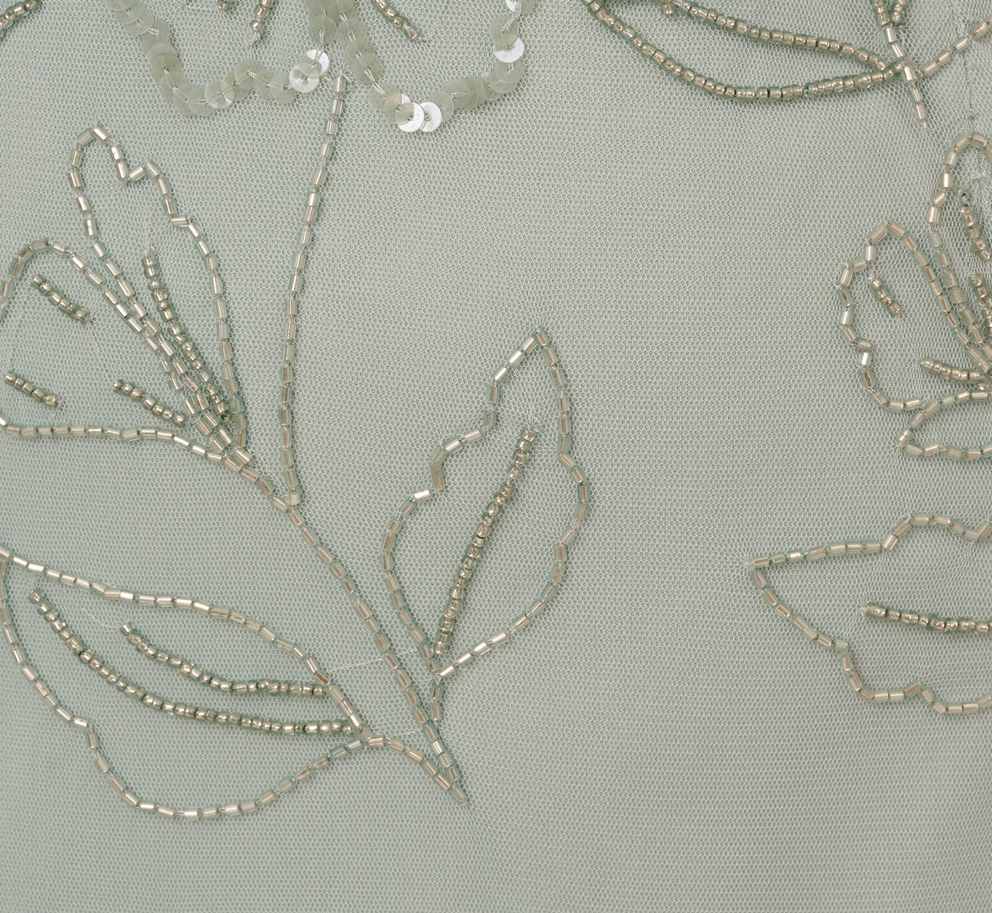 Plus Size Flutter Sleeve Floral Beaded Blouson Gown In Aqua Dust、mySite、solidvoid