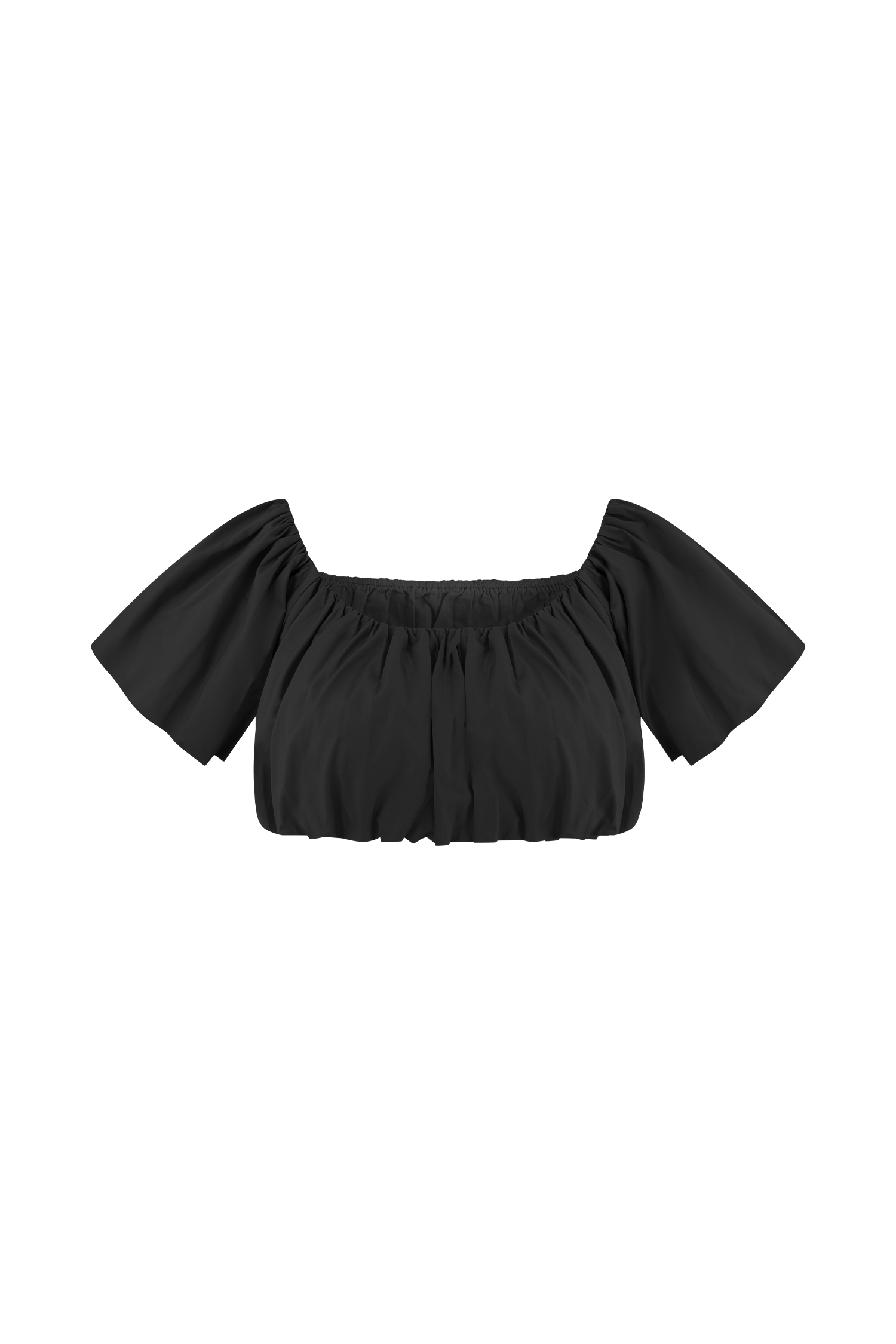Autumn Off Shoulder Bubble Top - Black、mySite、solidvoid