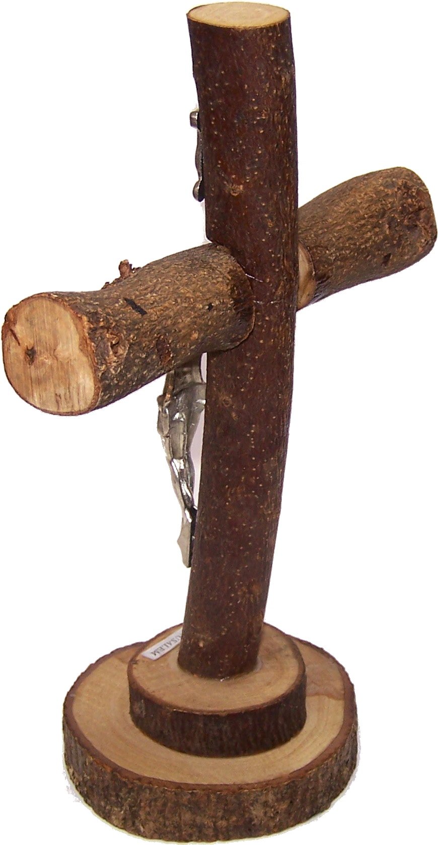  Holy Land Market Table natural Olive wood Cross/Crucifix with with bark left as is、mySite、elrpsem3k